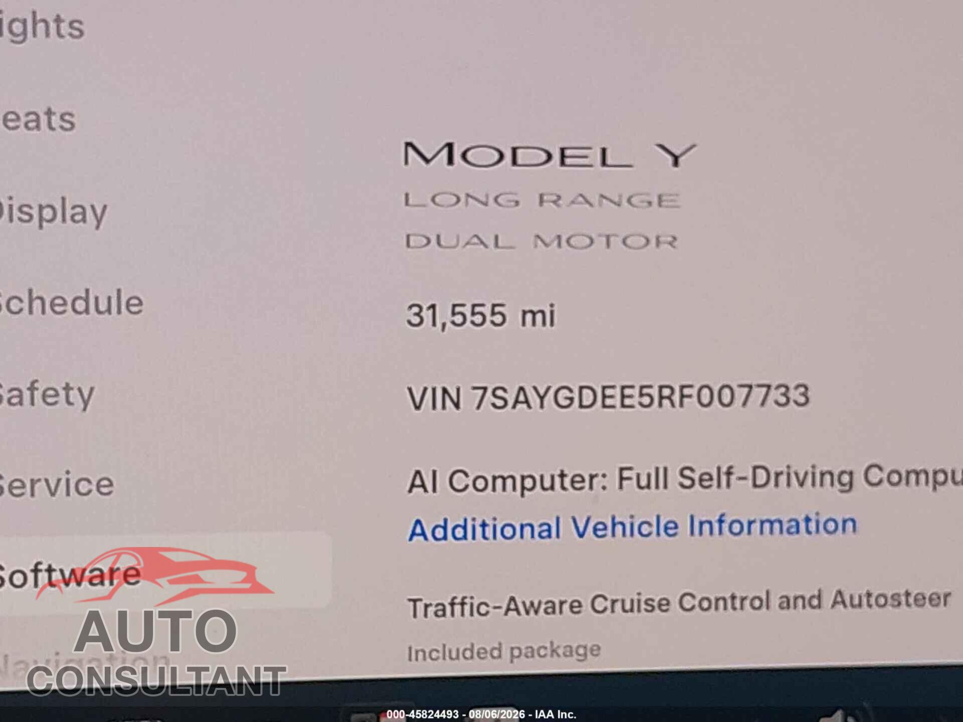 TESLA MODEL Y 2024 - 7SAYGDEE5RF007733