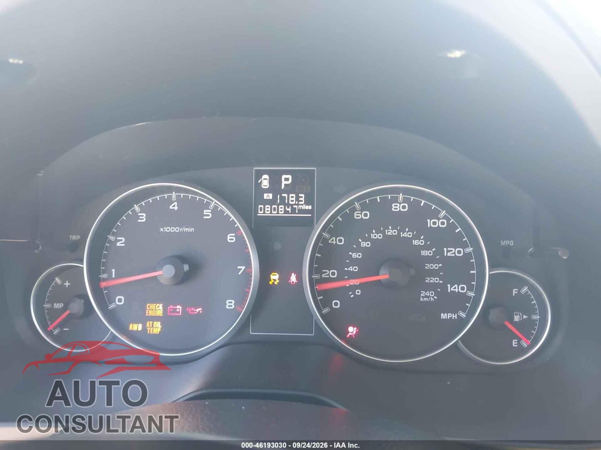 SUBARU OUTBACK 2014 - 4S4BRBCC1E3307842