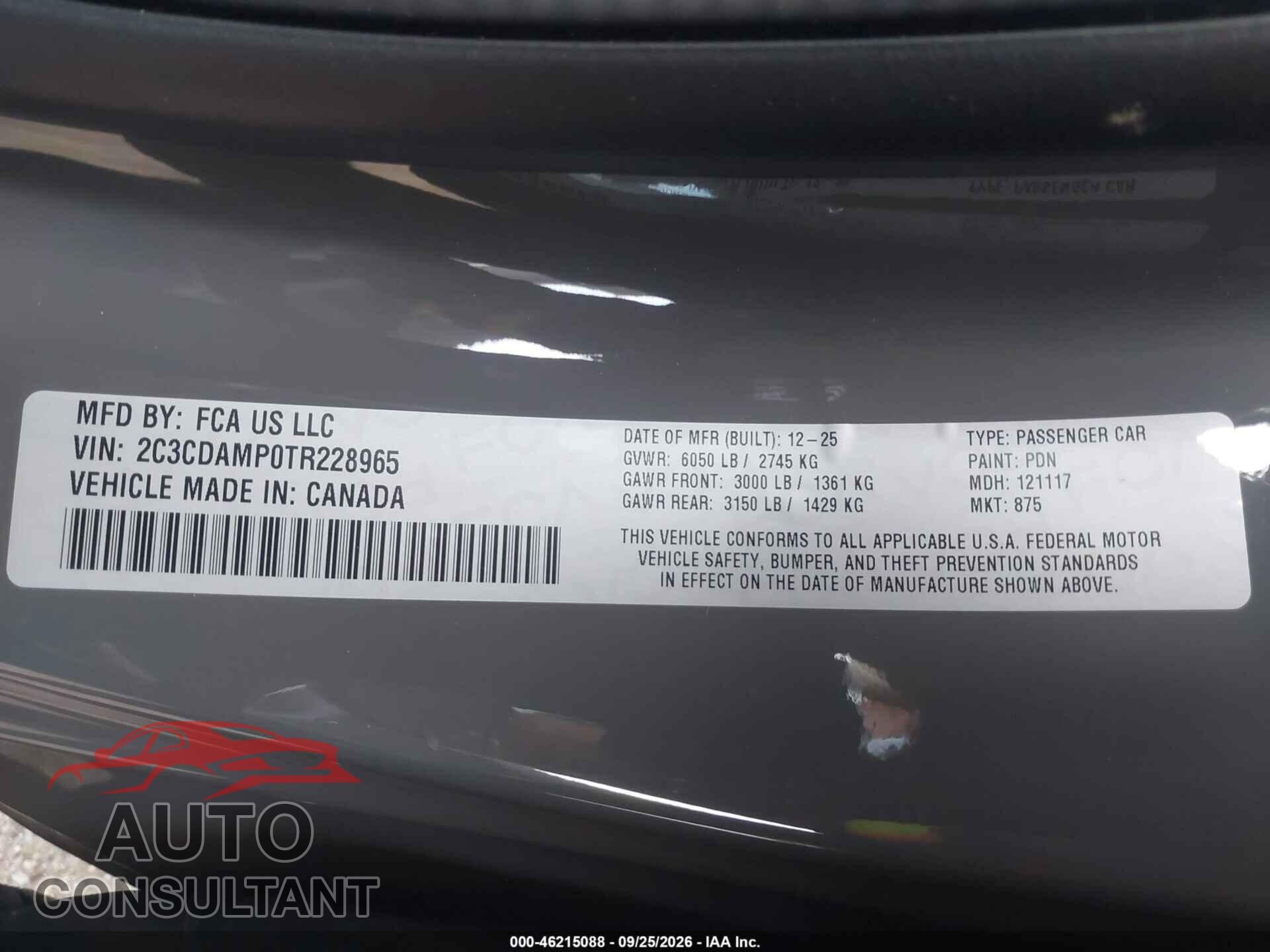 DODGE CHARGER 2026 - 2C3CDAMPXTR203734
