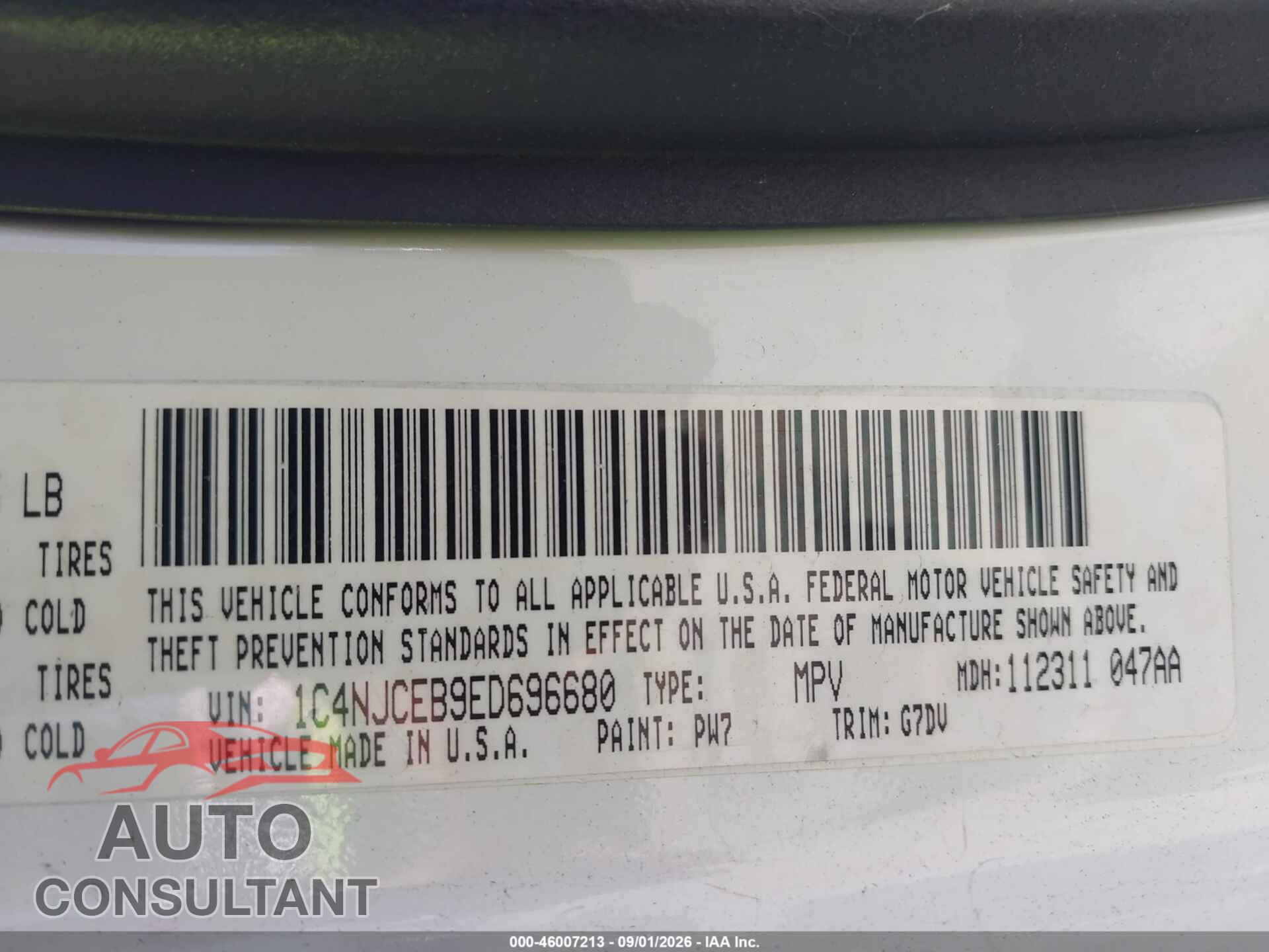 JEEP COMPASS 2014 - 1C4NJCEB9ED696680