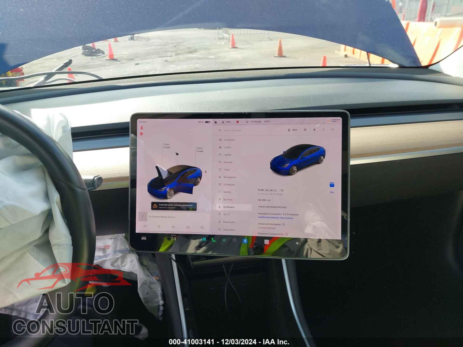 TESLA MODEL 3 2018 - 5YJ3E1EA6JF102363