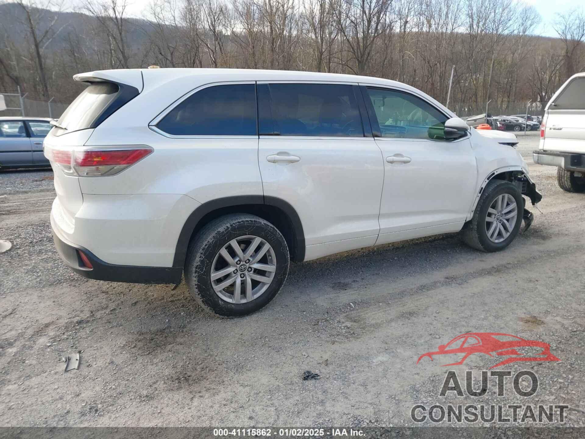 TOYOTA HIGHLANDER 2016 - 5TDZKRFH0GS154945