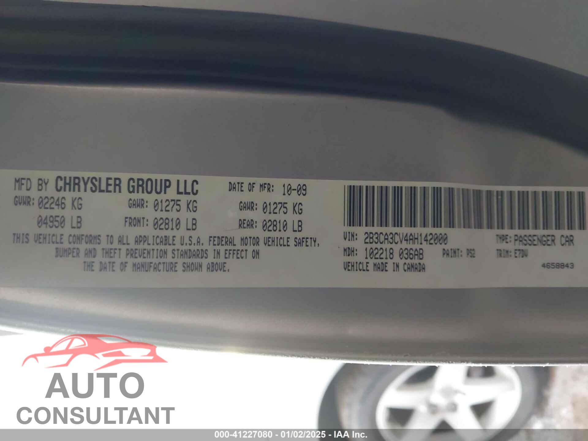 DODGE CHARGER 2010 - 2B3CA3CV4AH142000