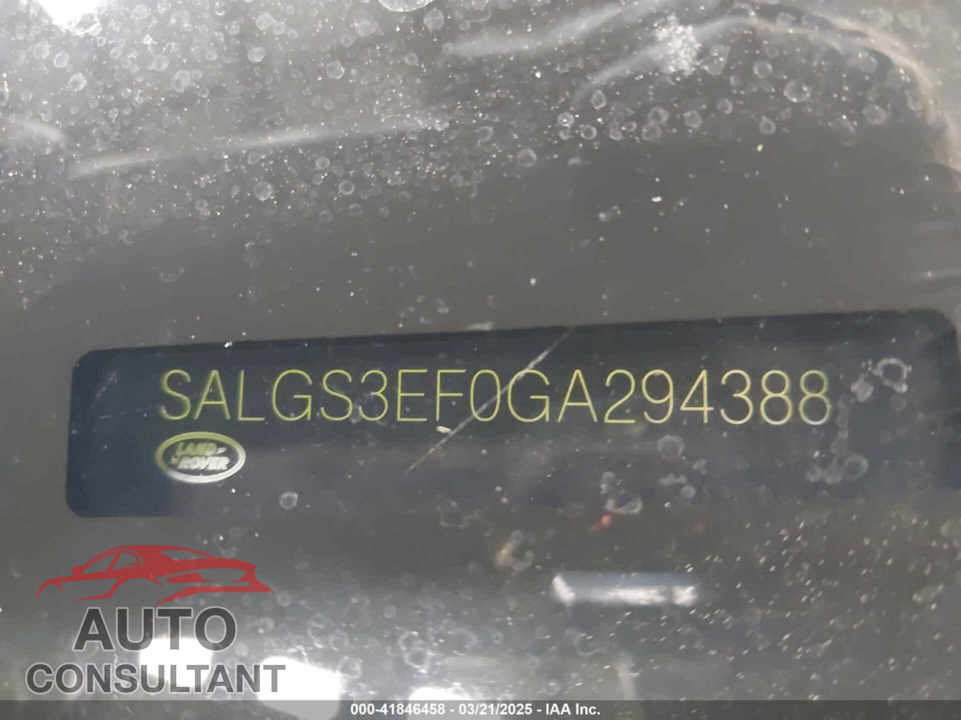 LAND ROVER RANGE ROVER 2016 - SALGS3EF0GA294388