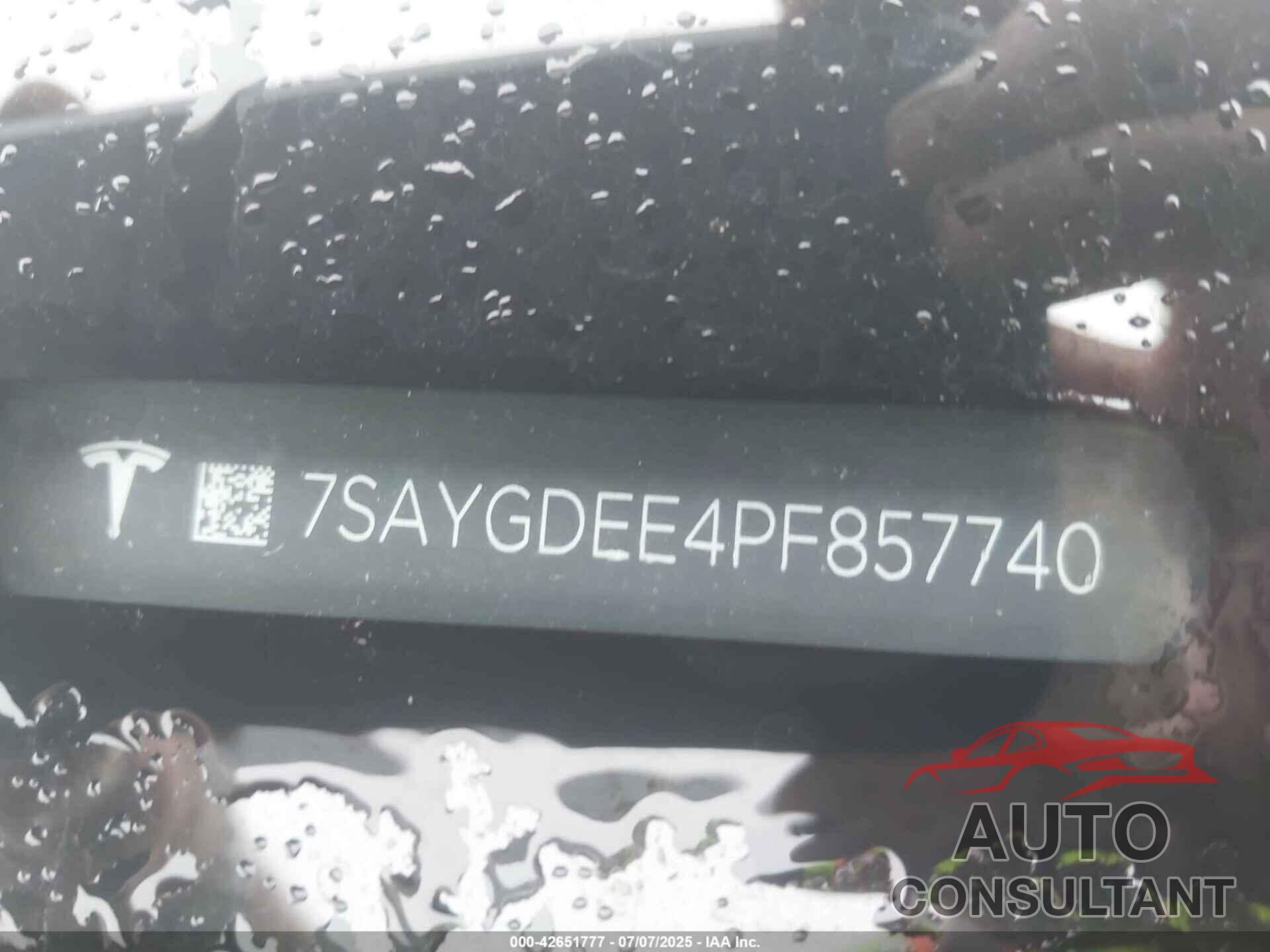 TESLA MODEL Y 2023 - 7SAYGDEE4PF857740