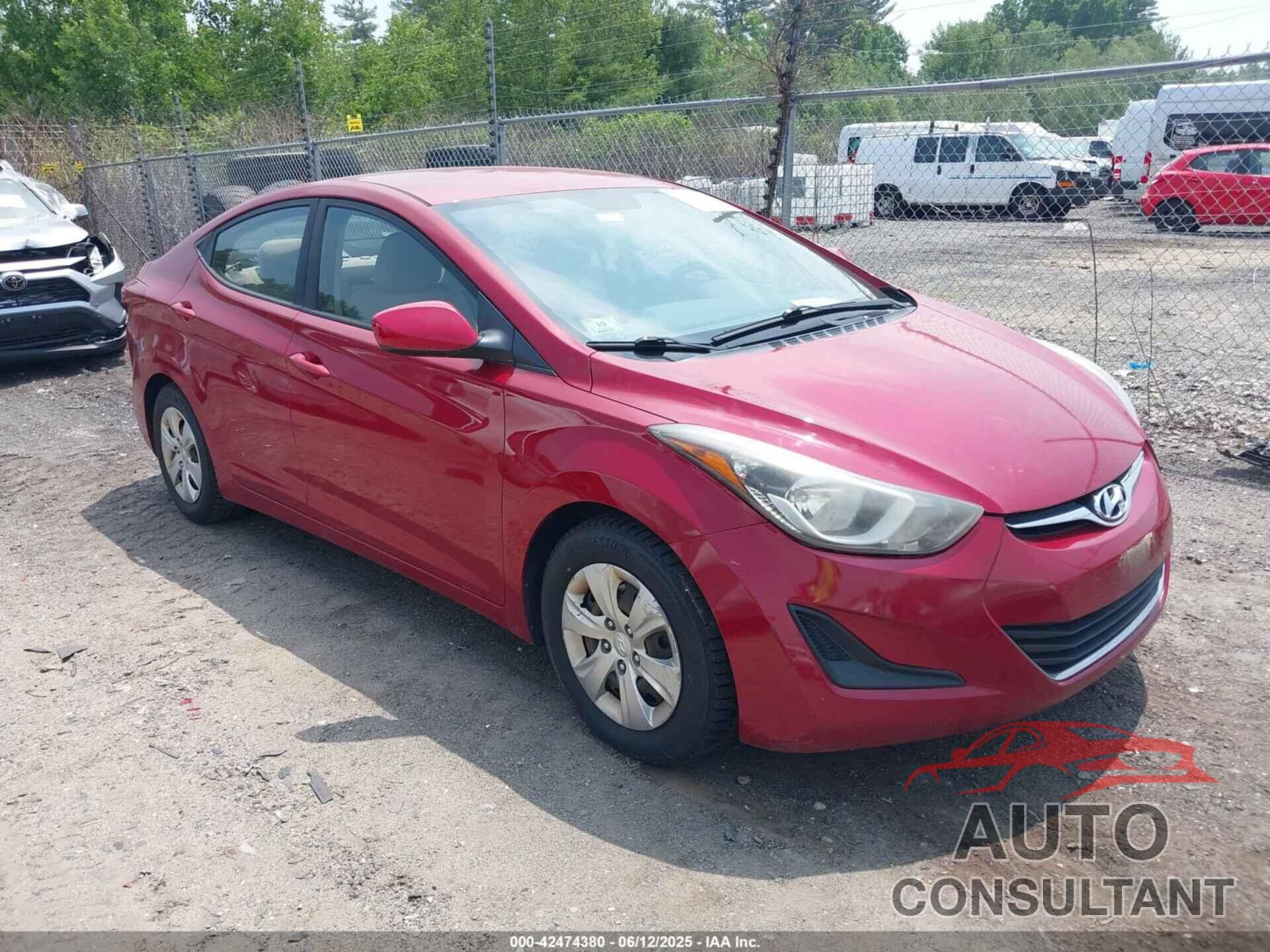 HYUNDAI ELANTRA 2016 - KMHDH4AE4GU603267