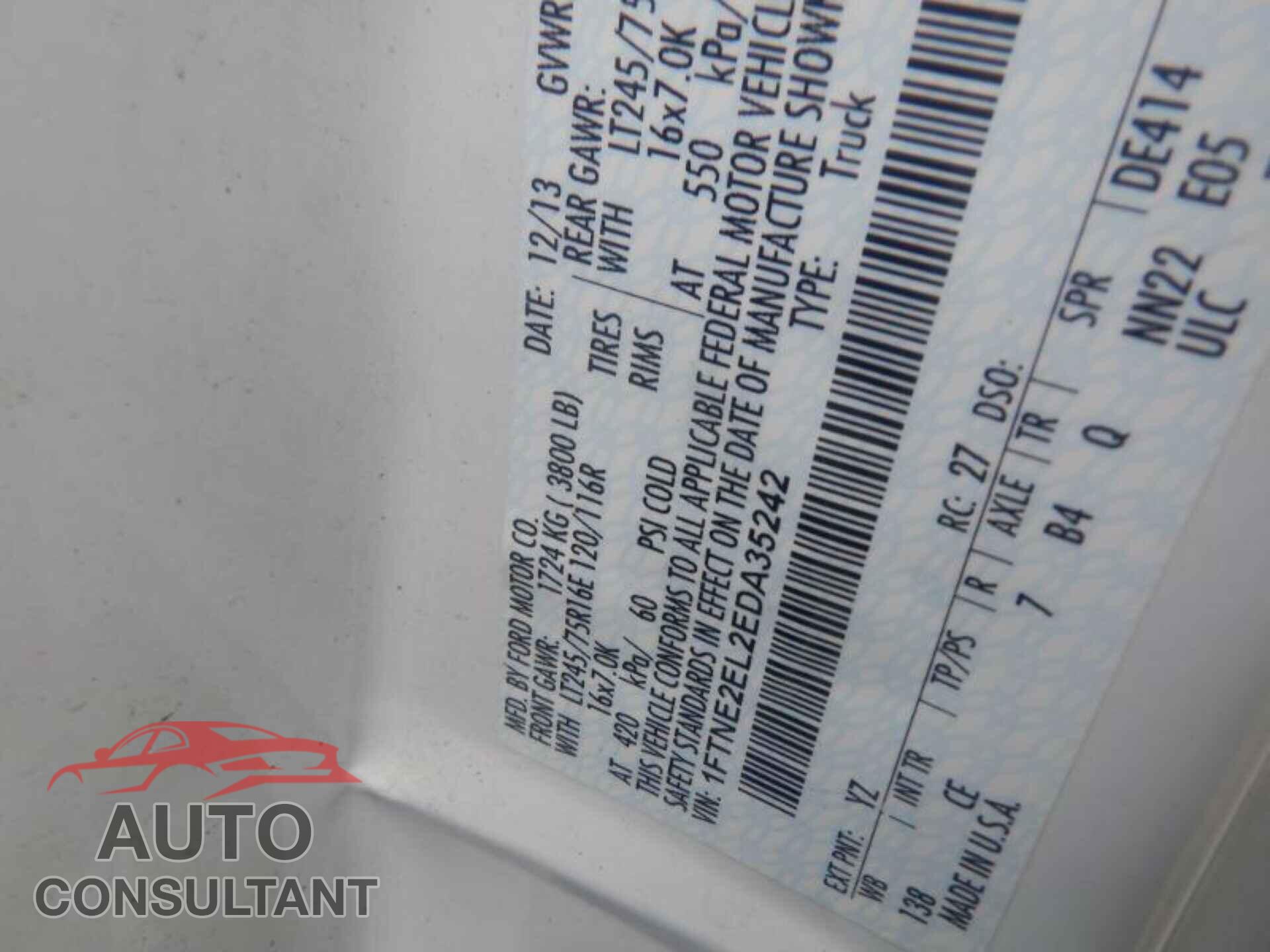 FORD ECONOLINE 2014 - 1FTNE2EL2EDA35242