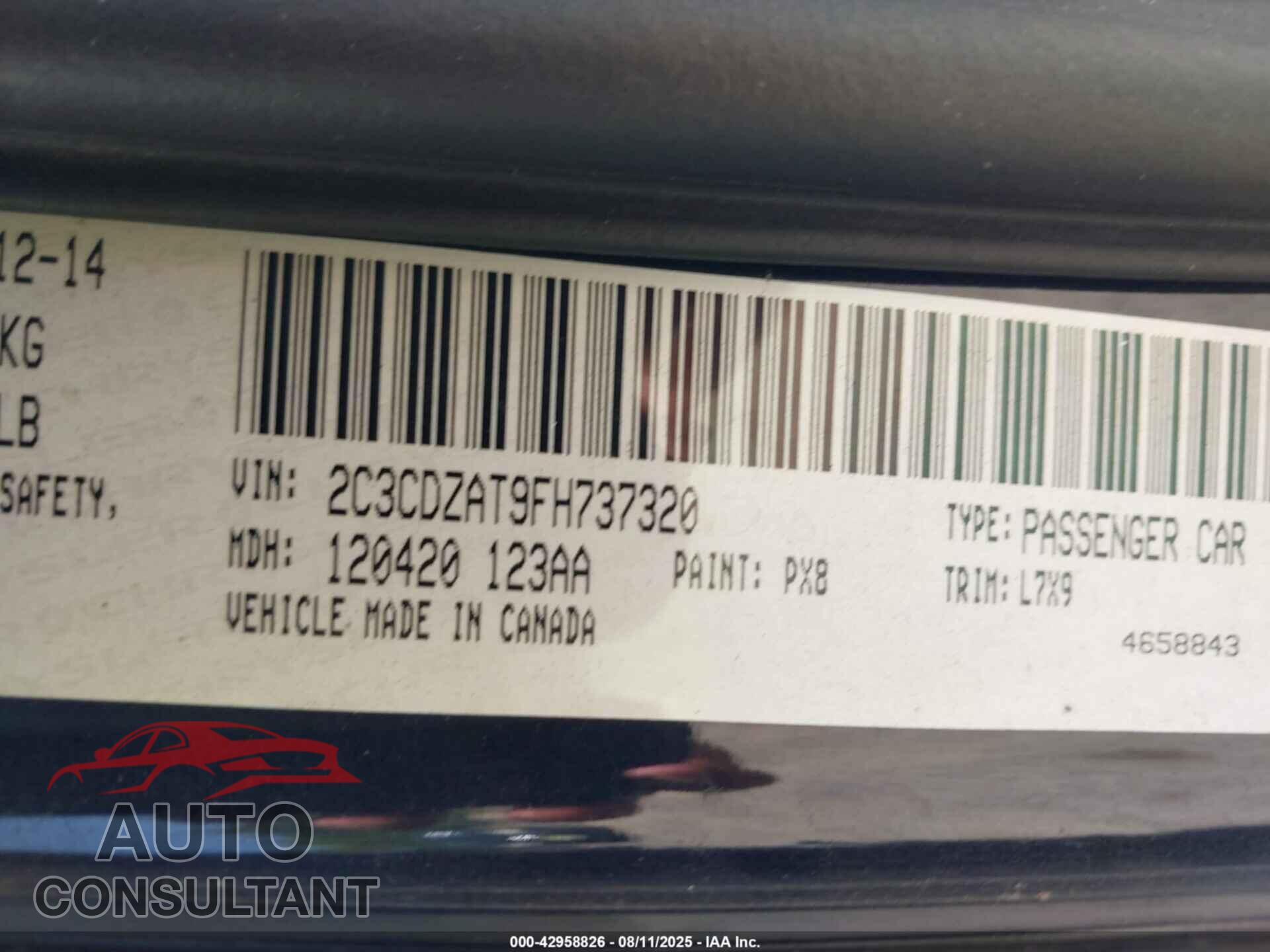 DODGE CHALLENGER 2015 - 2C3CDZAT9FH737320