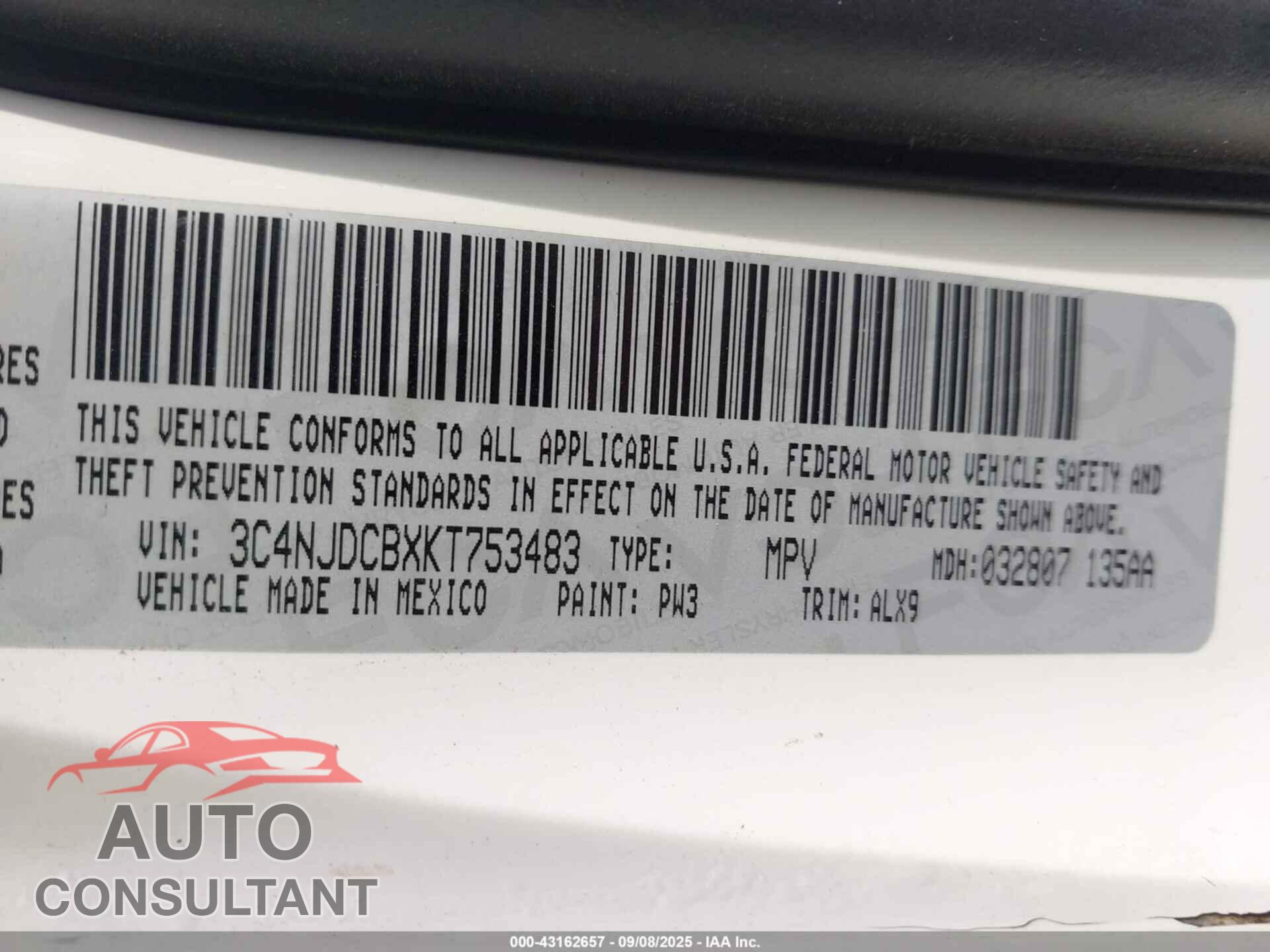 JEEP COMPASS 2019 - 3C4NJDCBXKT753483