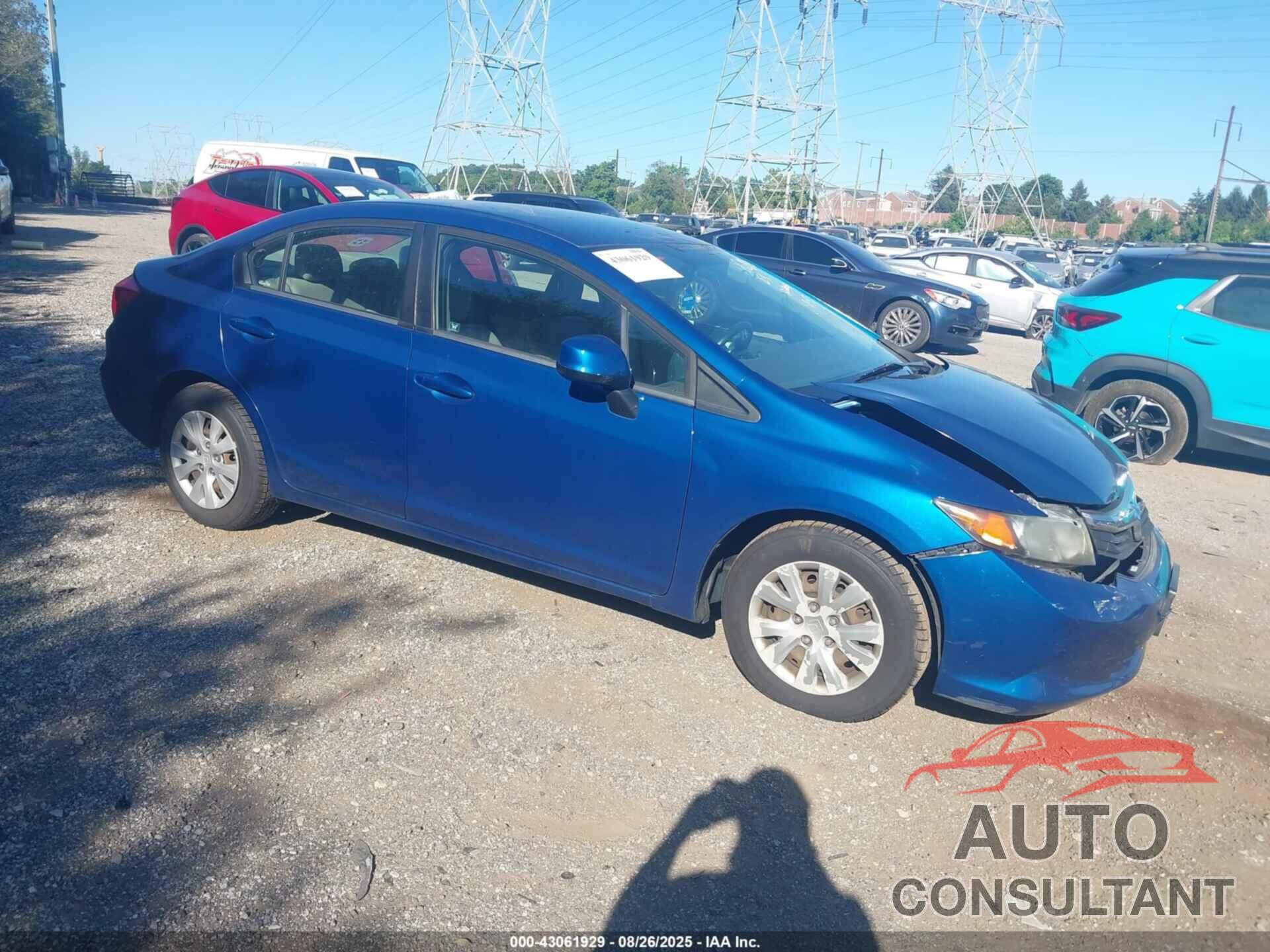 HONDA CIVIC 2012 - 19XFB2F57CE326912