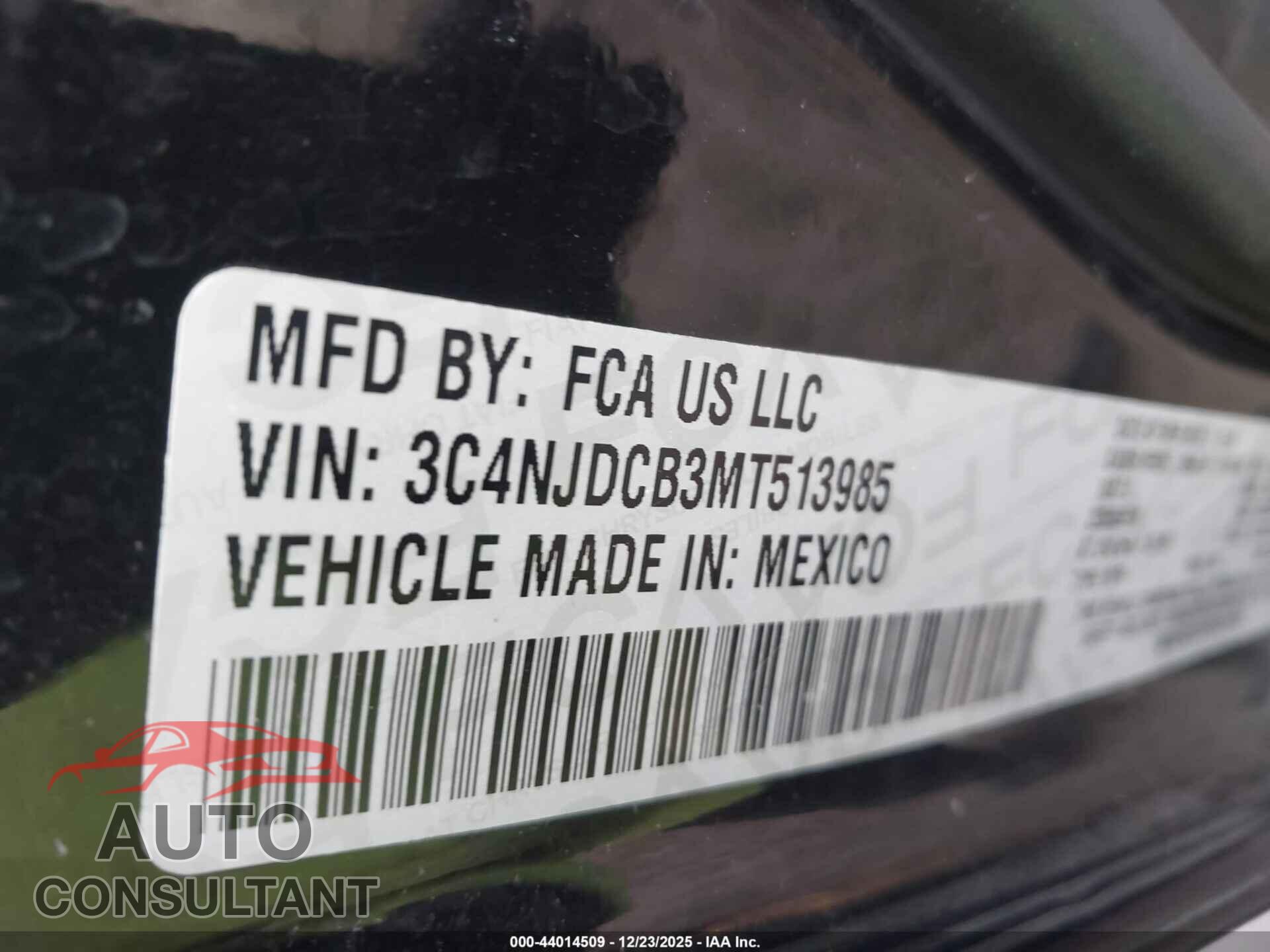 JEEP COMPASS 2021 - 3C4NJDCB3MT513985
