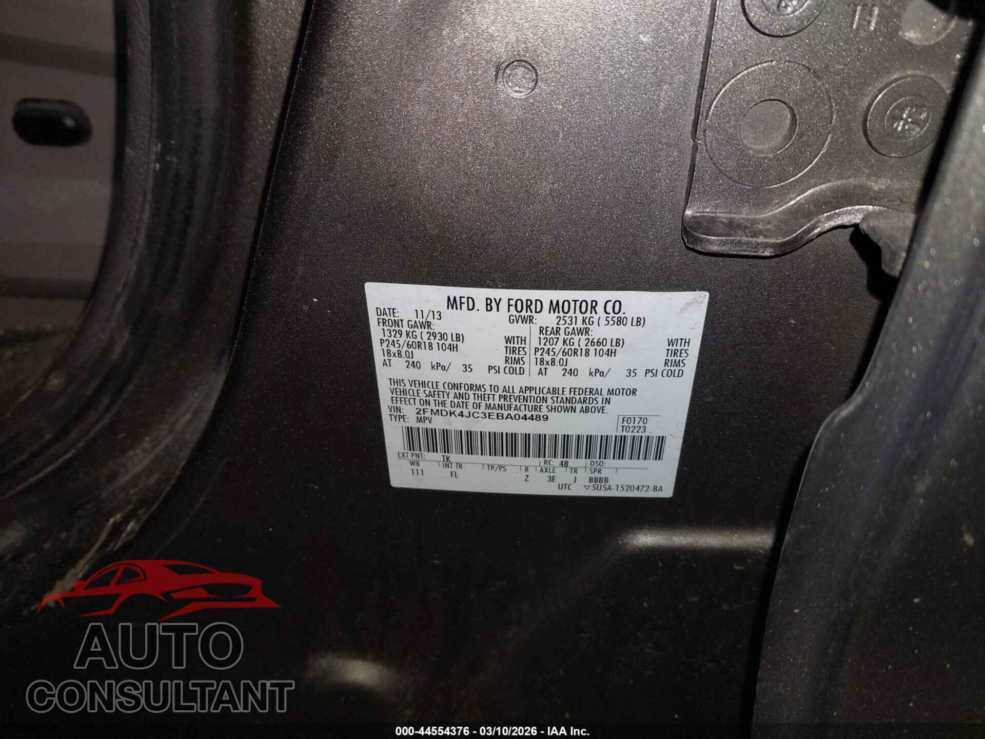 FORD EDGE 2014 - 2FMDK4JC3EBA04489