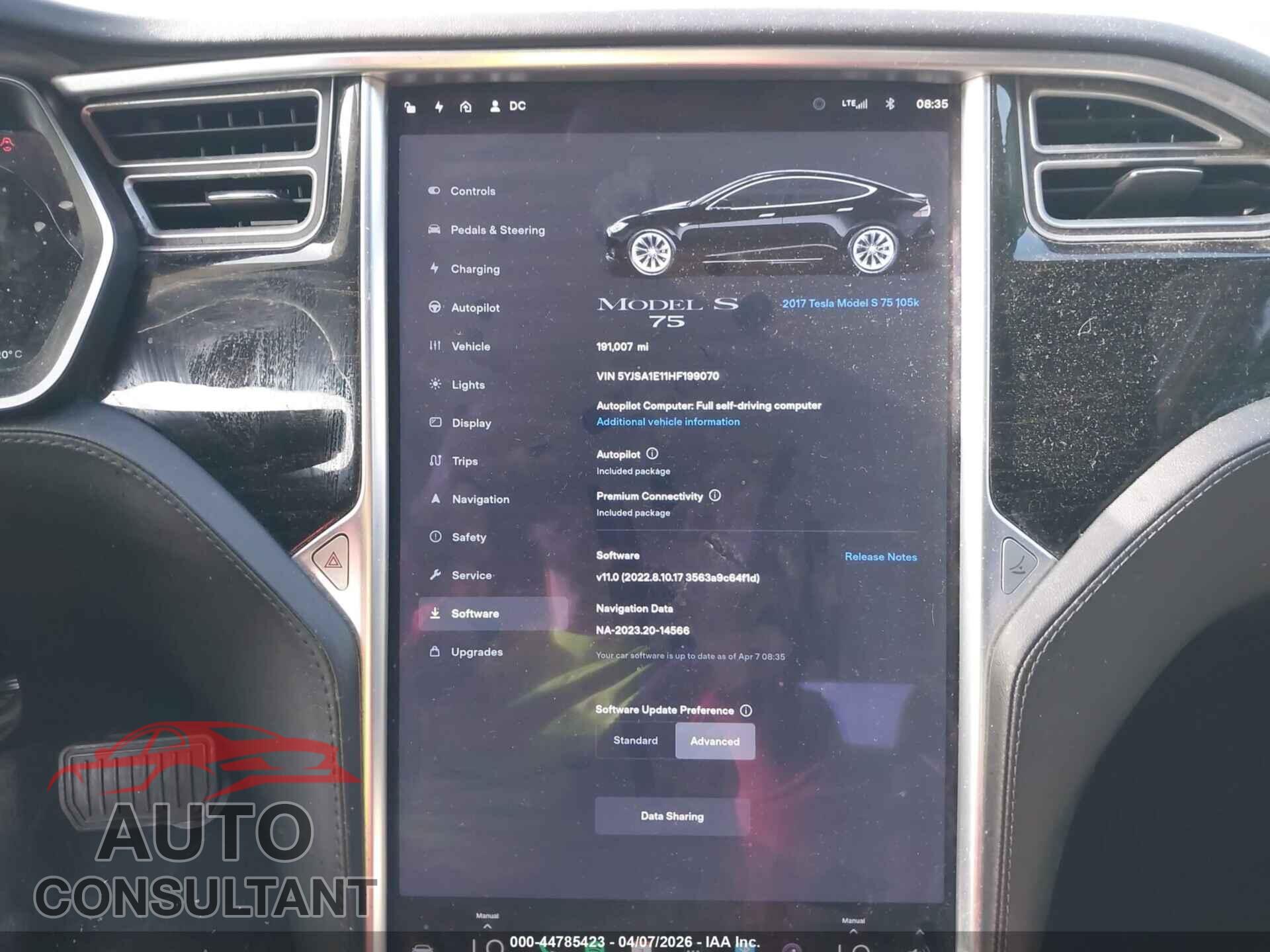 TESLA MODEL S 2017 - 5YJSA1E11HF199070