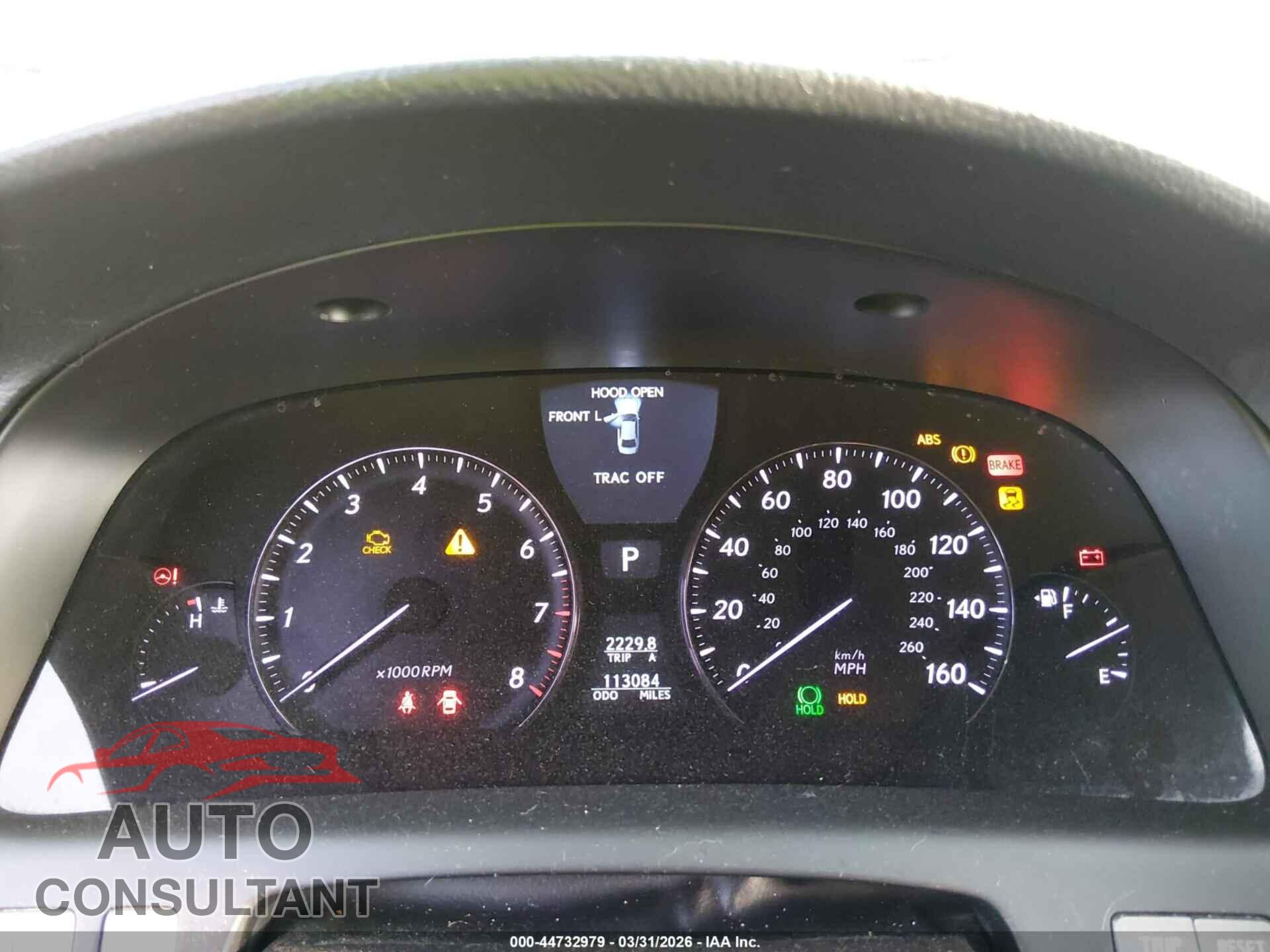 LEXUS LS 460 2012 - JTHGL5EF7C5046009