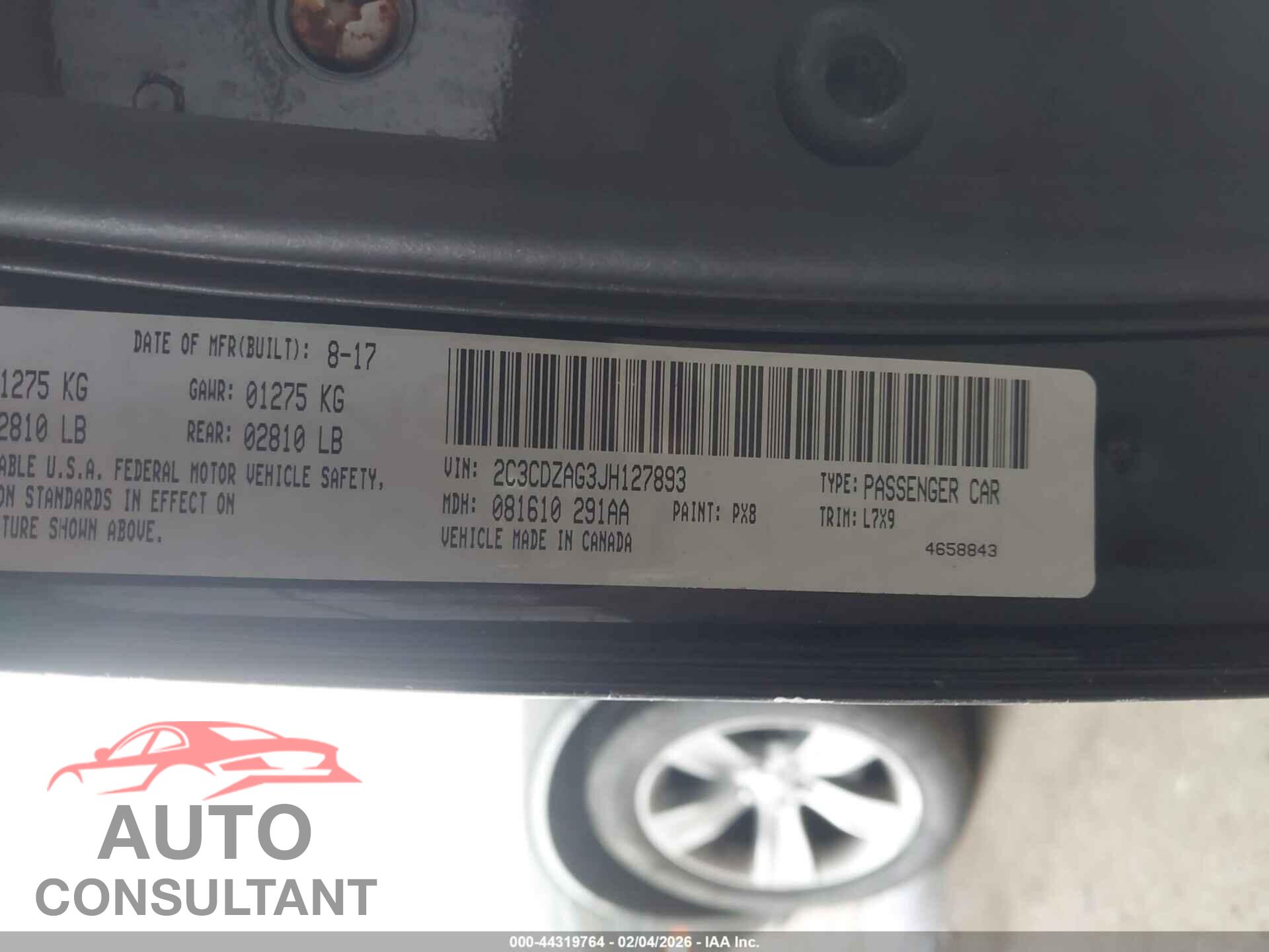 DODGE CHALLENGER 2018 - 2C3CDZAG3JH127893