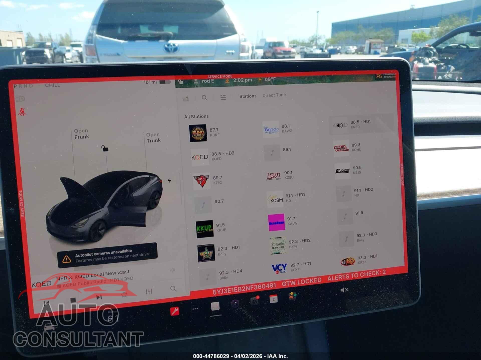 TESLA MODEL 3 2022 - 5YJ3E1EB2NF360491