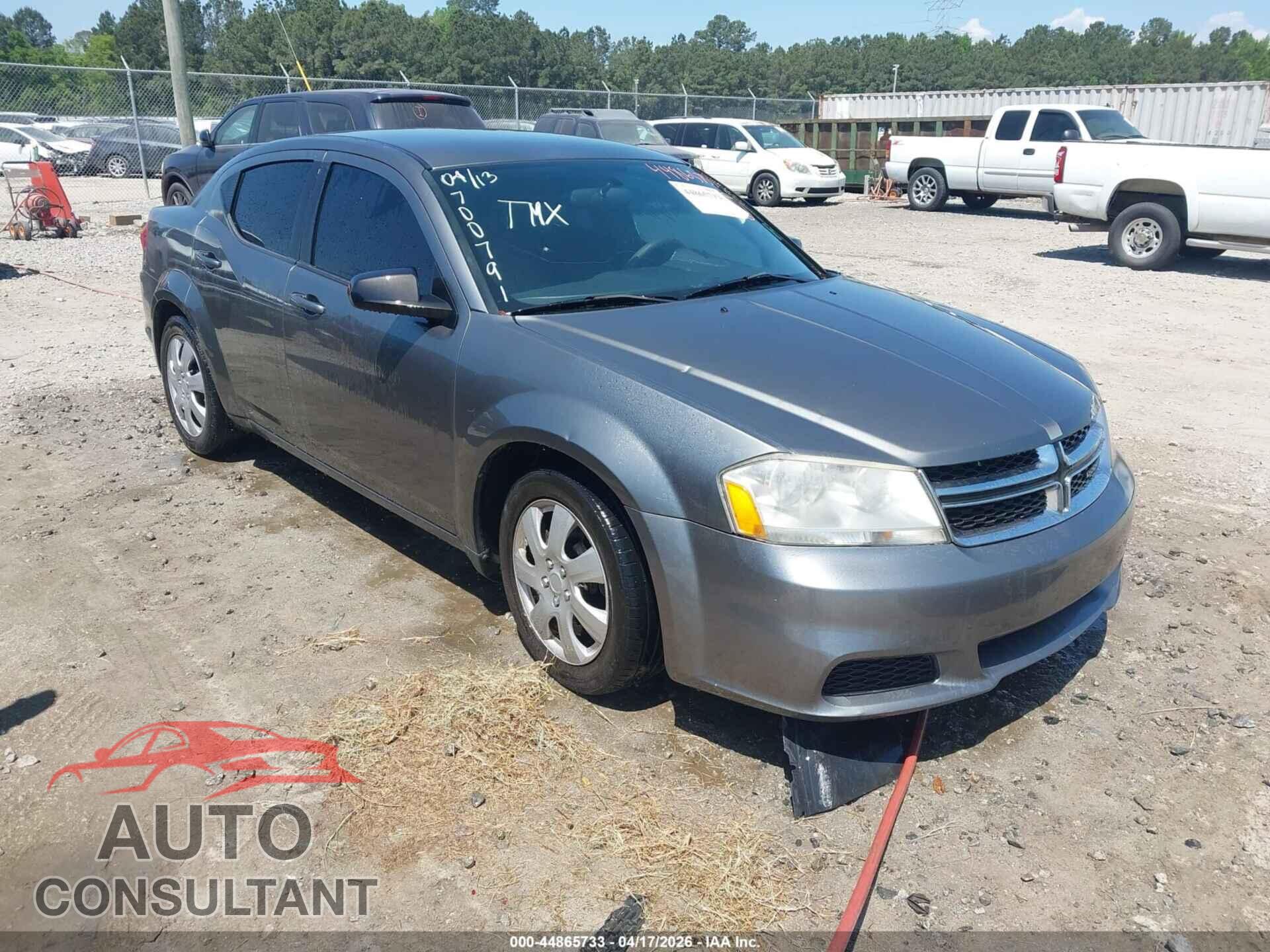 DODGE AVENGER 2013 - 1C3CDZAB1DN700791