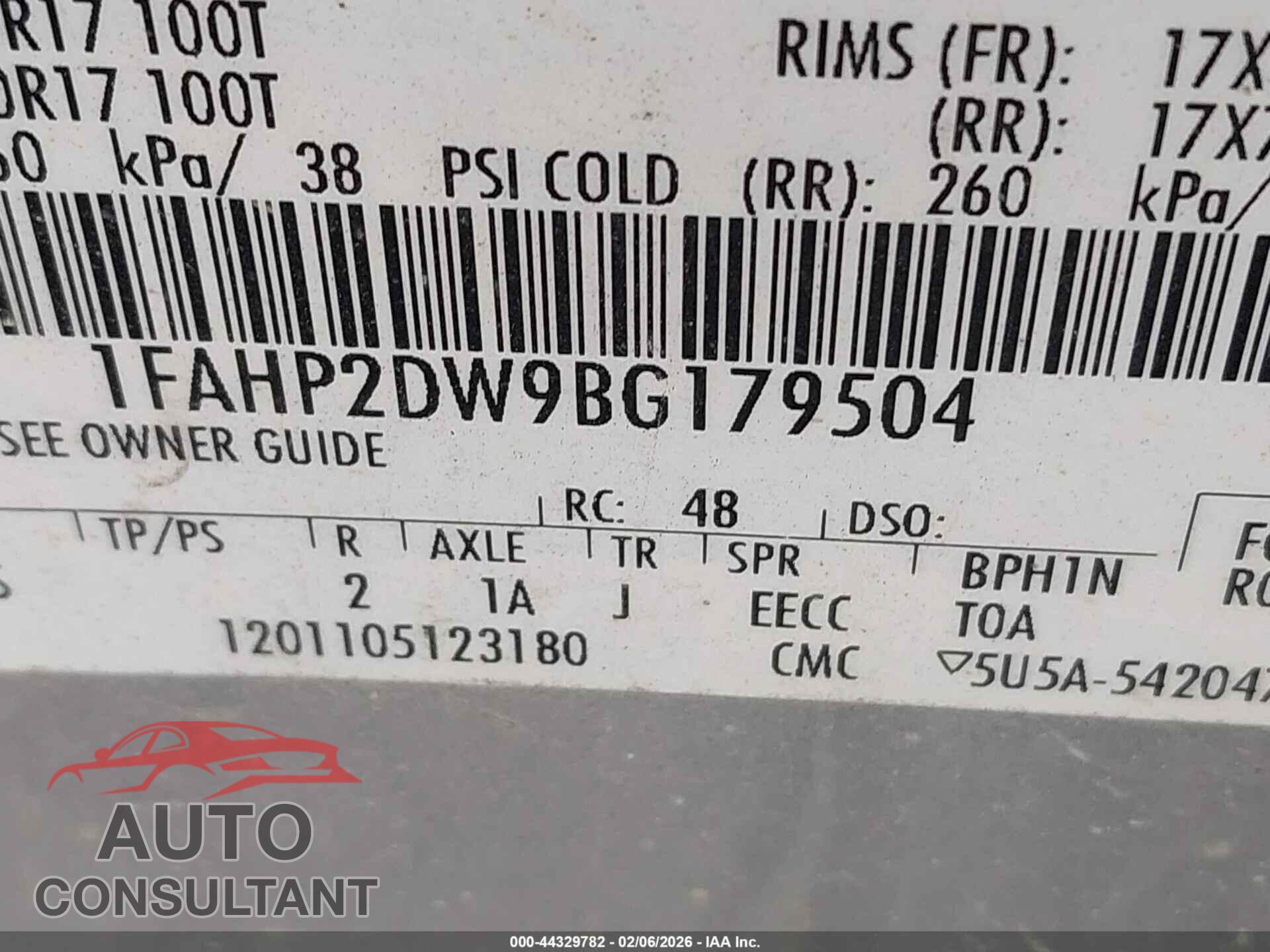 FORD TAURUS 2011 - 1FAHP2DW9BG179504