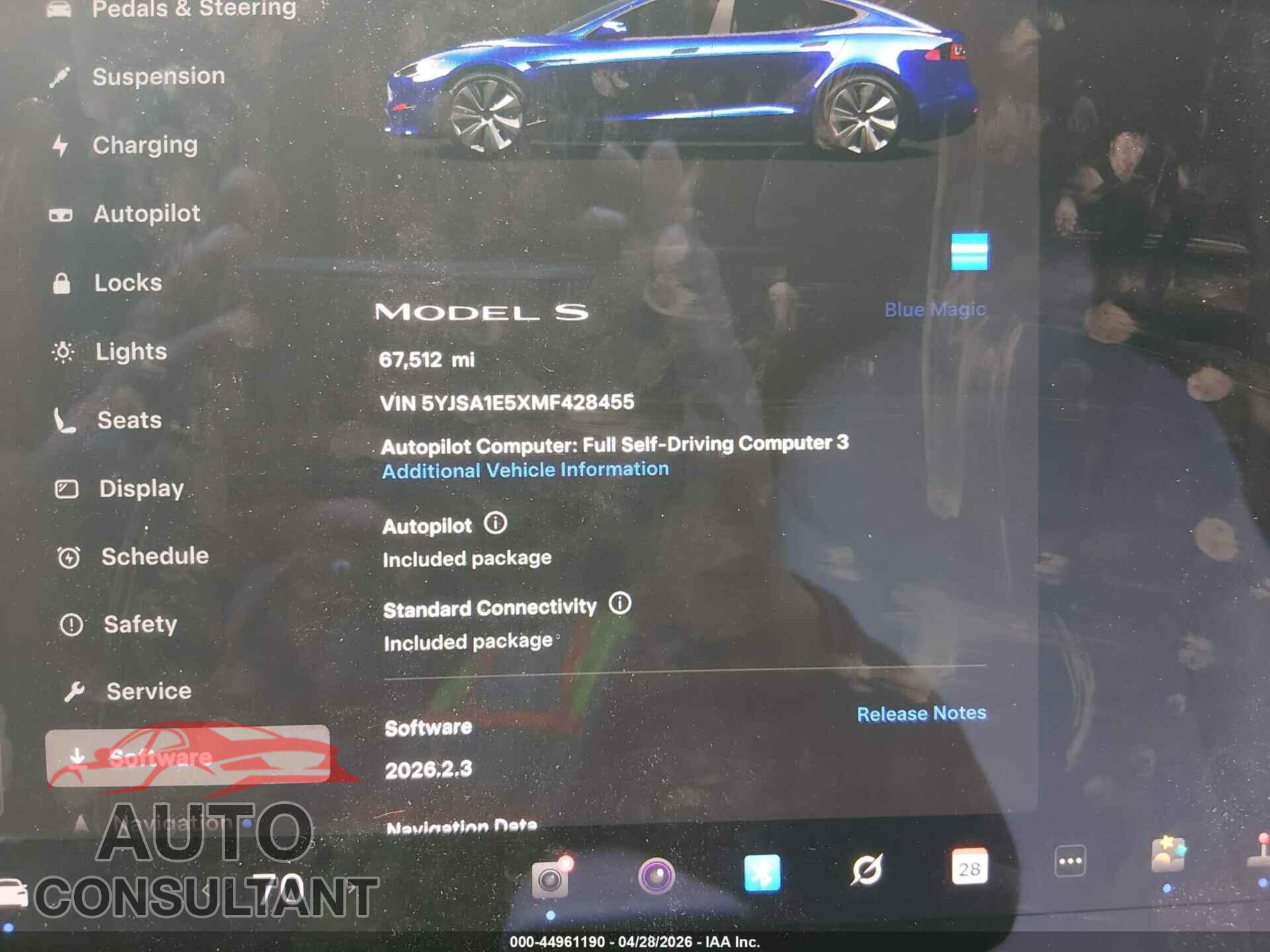 TESLA MODEL S 2021 - 5YJSA1E5XMF428455