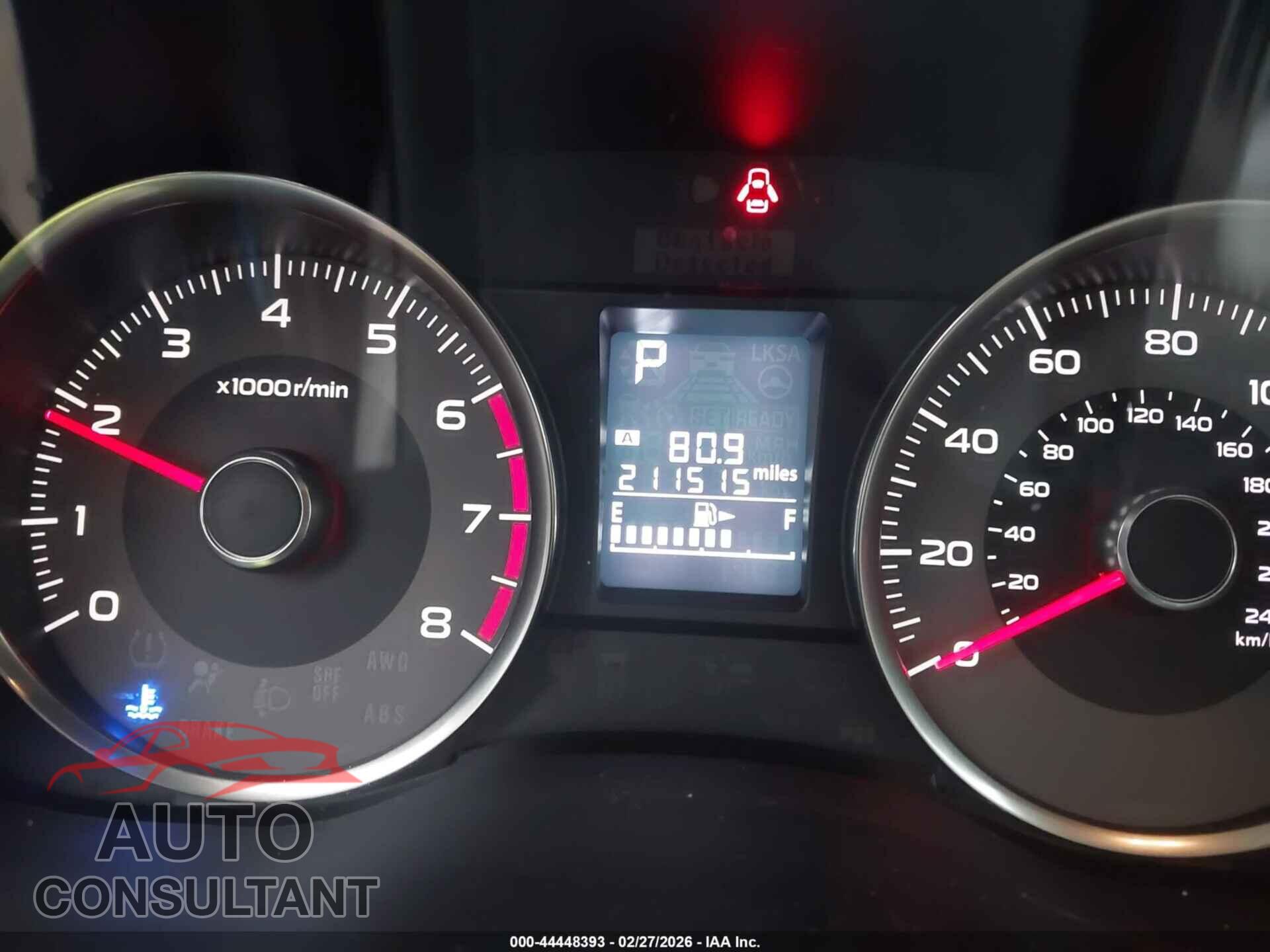 SUBARU FORESTER 2016 - JF2SJAFC6GH509553