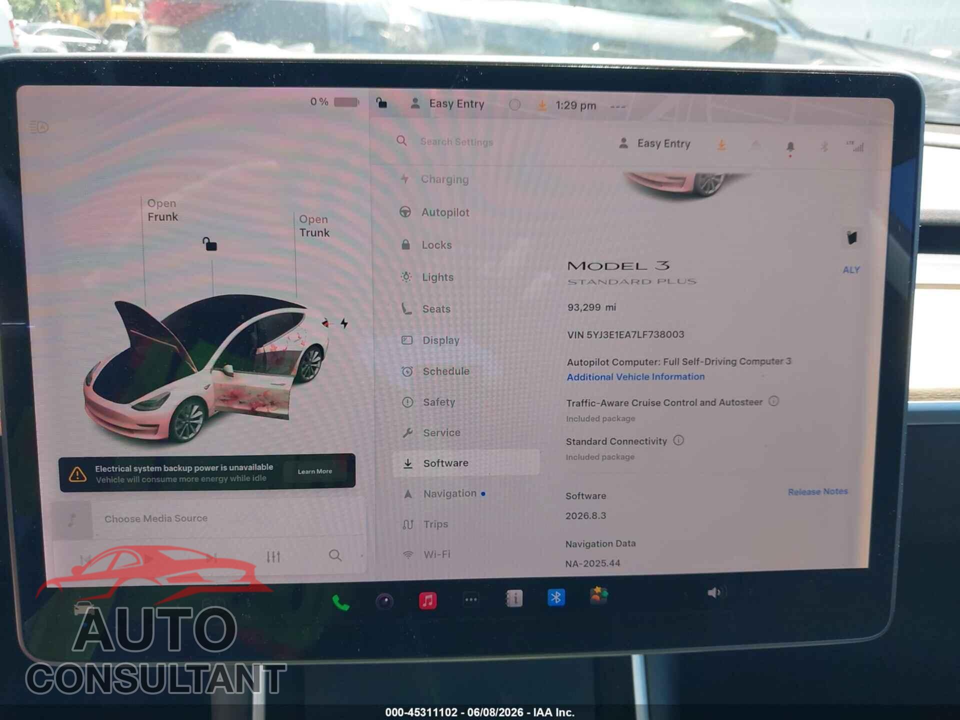 TESLA MODEL 3 2020 - 5YJ3E1EA7LF738003