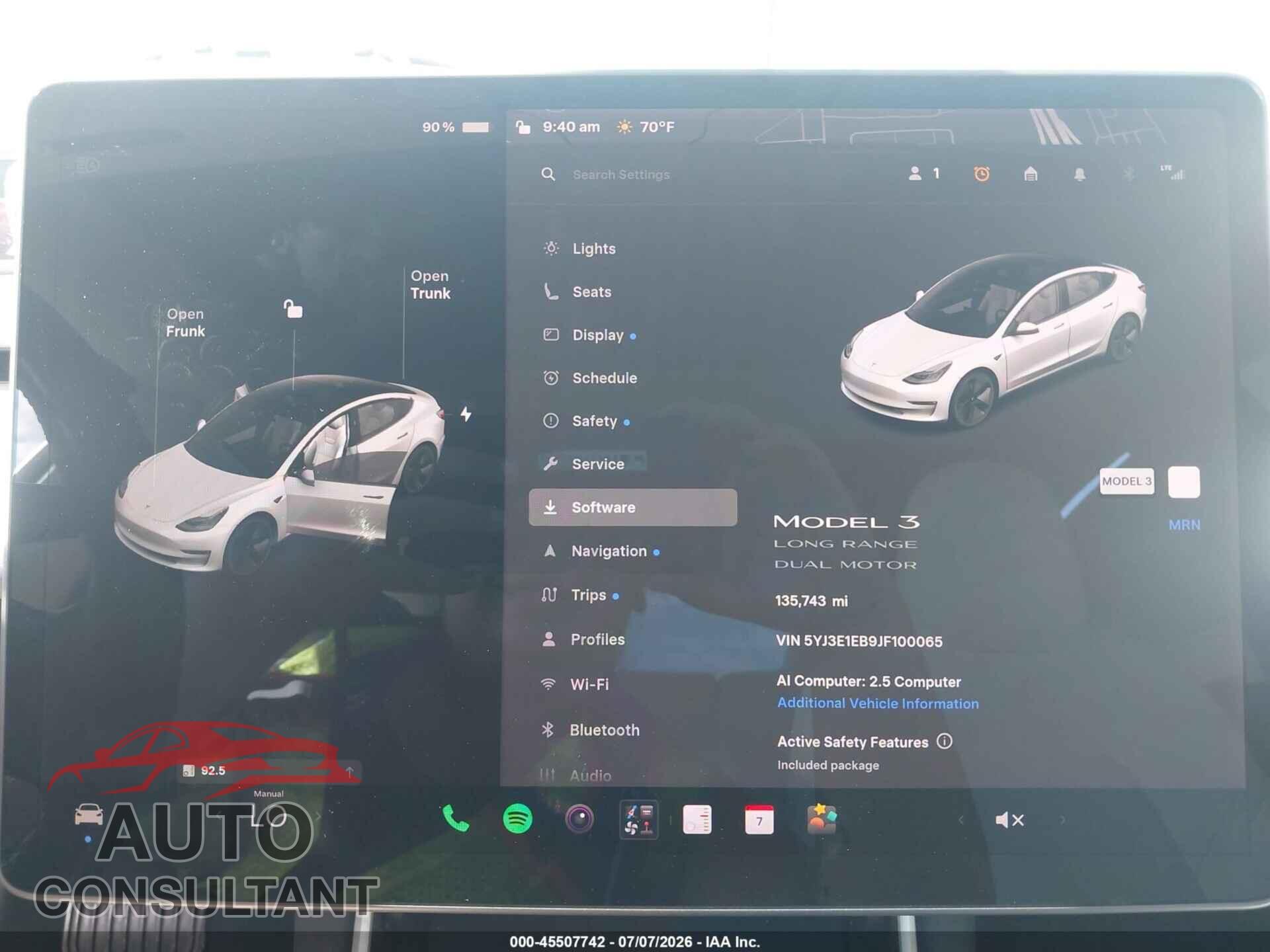 TESLA MODEL 3 2018 - 5YJ3E1EB9JF100065