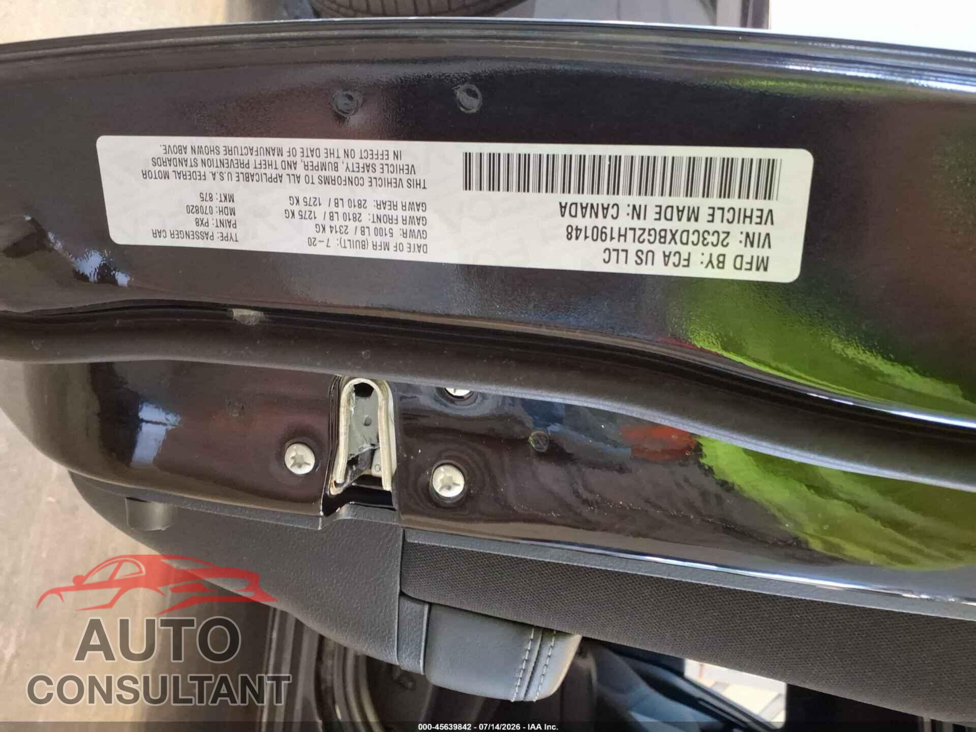 DODGE CHARGER 2020 - 2C3CDXBG2LH190148