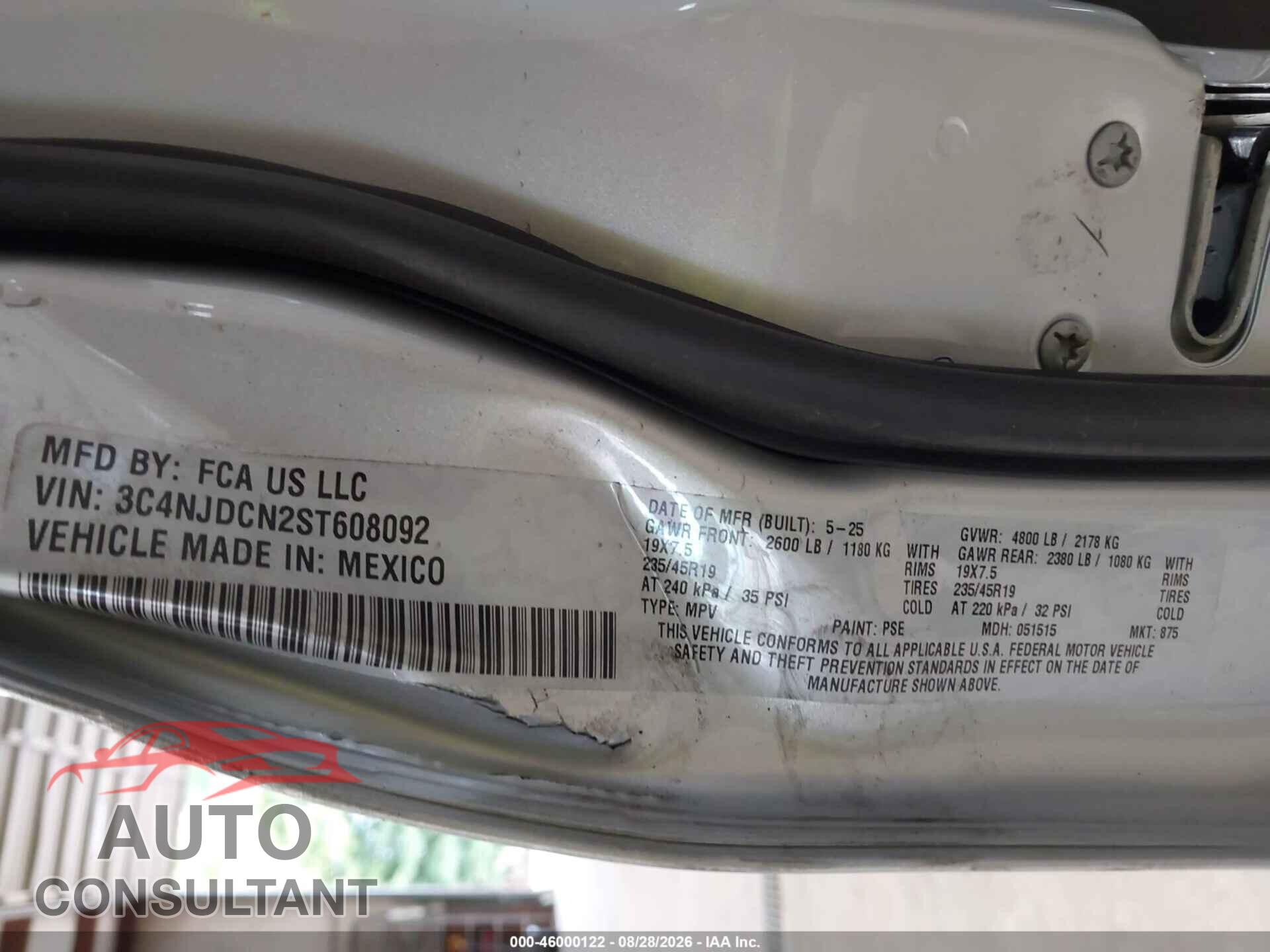 JEEP COMPASS 2025 - 3C4NJDCN2ST608092