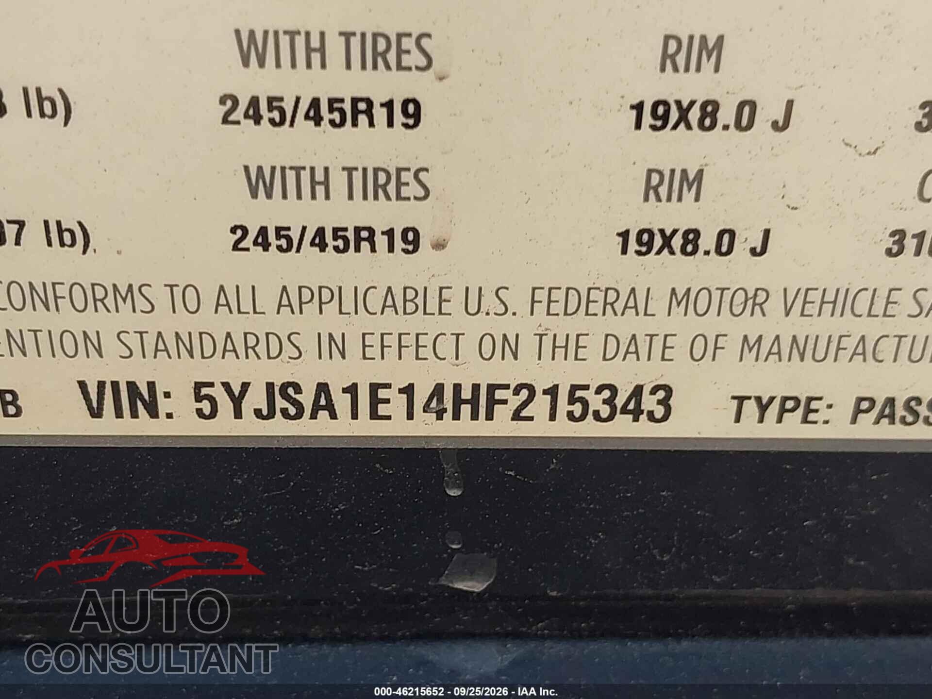 TESLA MODEL S 2017 - 5YJSA1E14HF215343