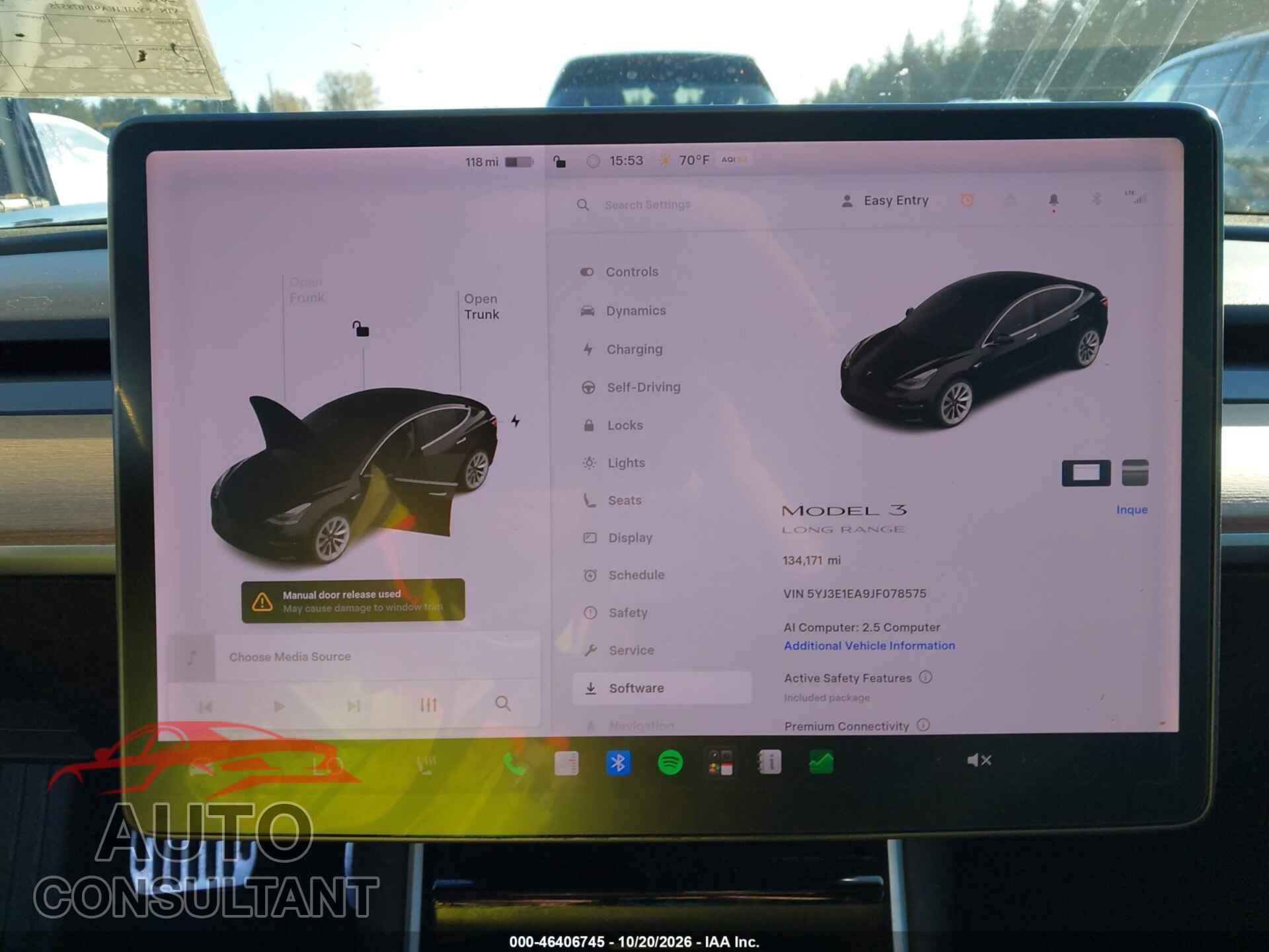 TESLA MODEL 3 2018 - 5YJ3E1EA9JF078575
