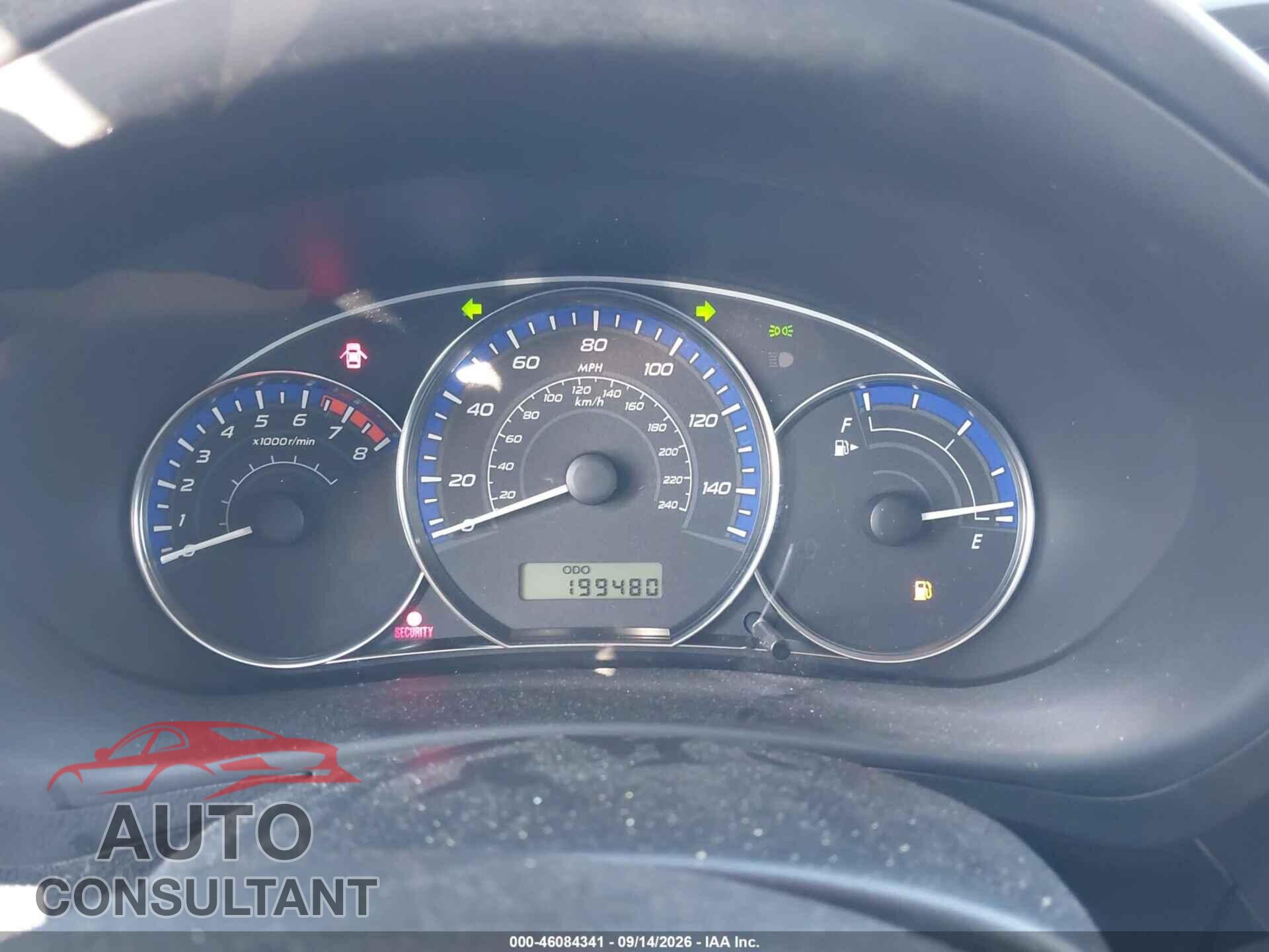 SUBARU FORESTER 2012 - JF2SHBBC4CH437592