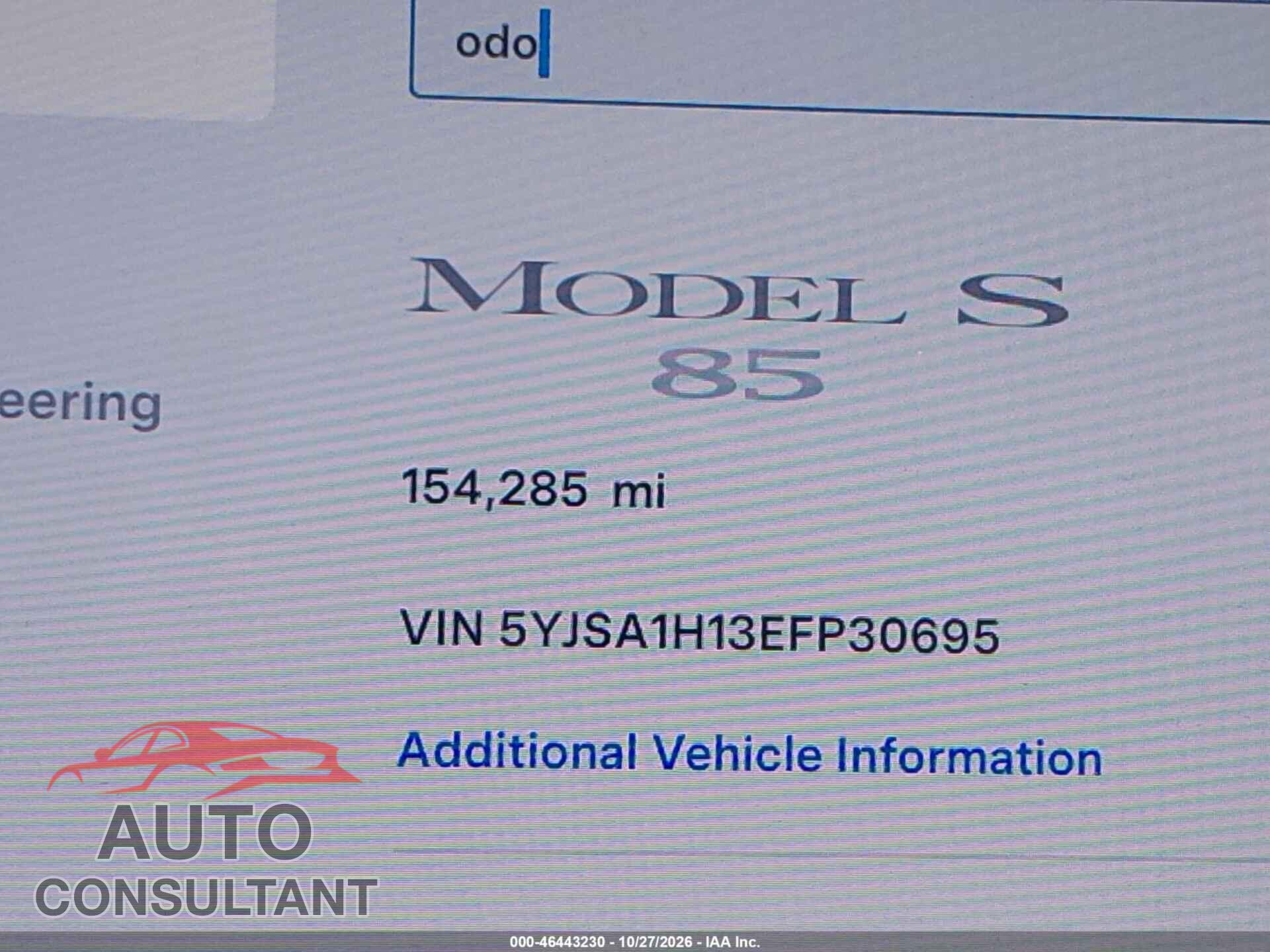 TESLA MODEL S 2014 - 5YJSA1H13EFP30695