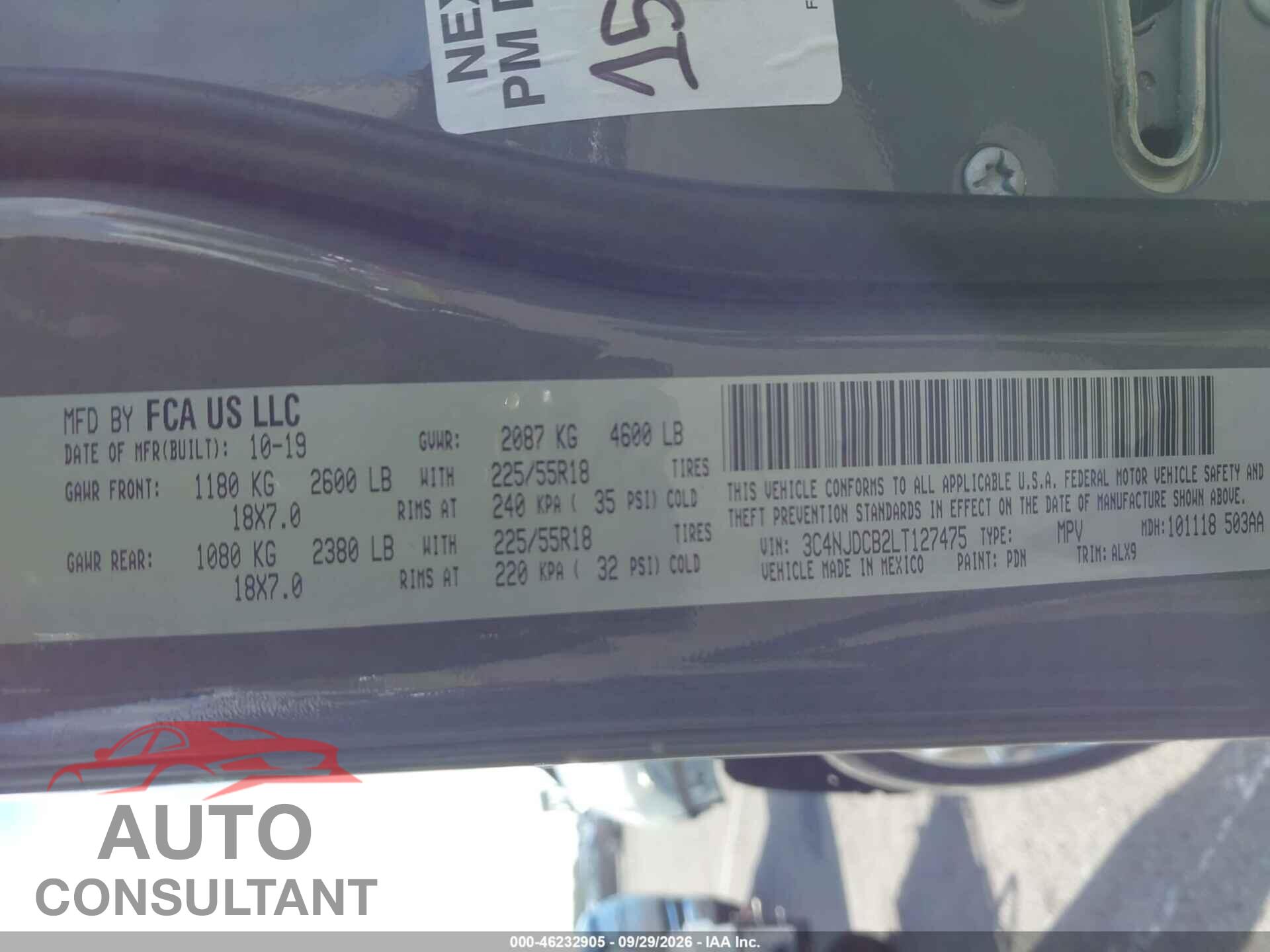JEEP COMPASS 2020 - 3C4NJDCB2LT127475