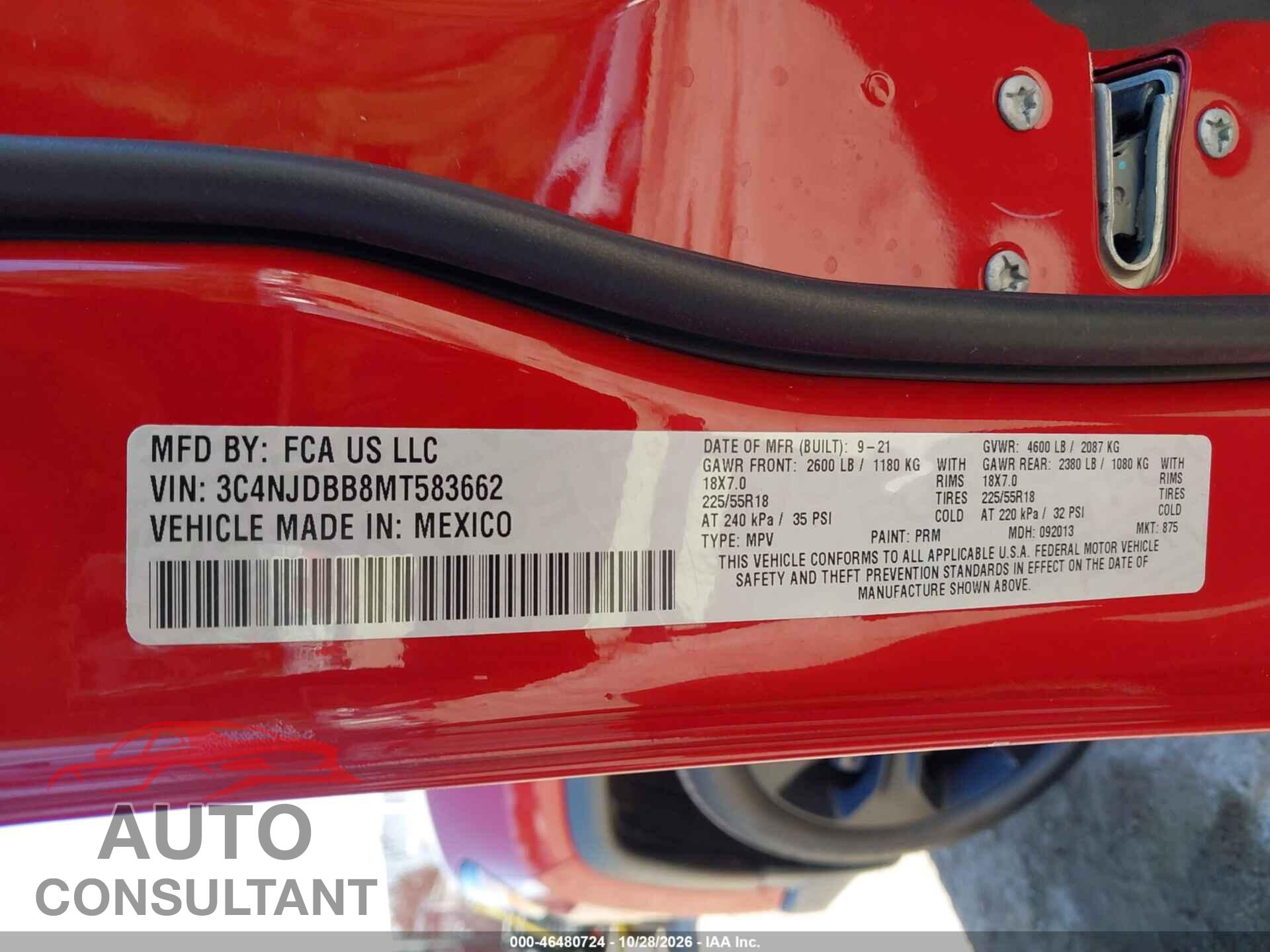 JEEP COMPASS 2021 - 3C4NJDBB8MT583662