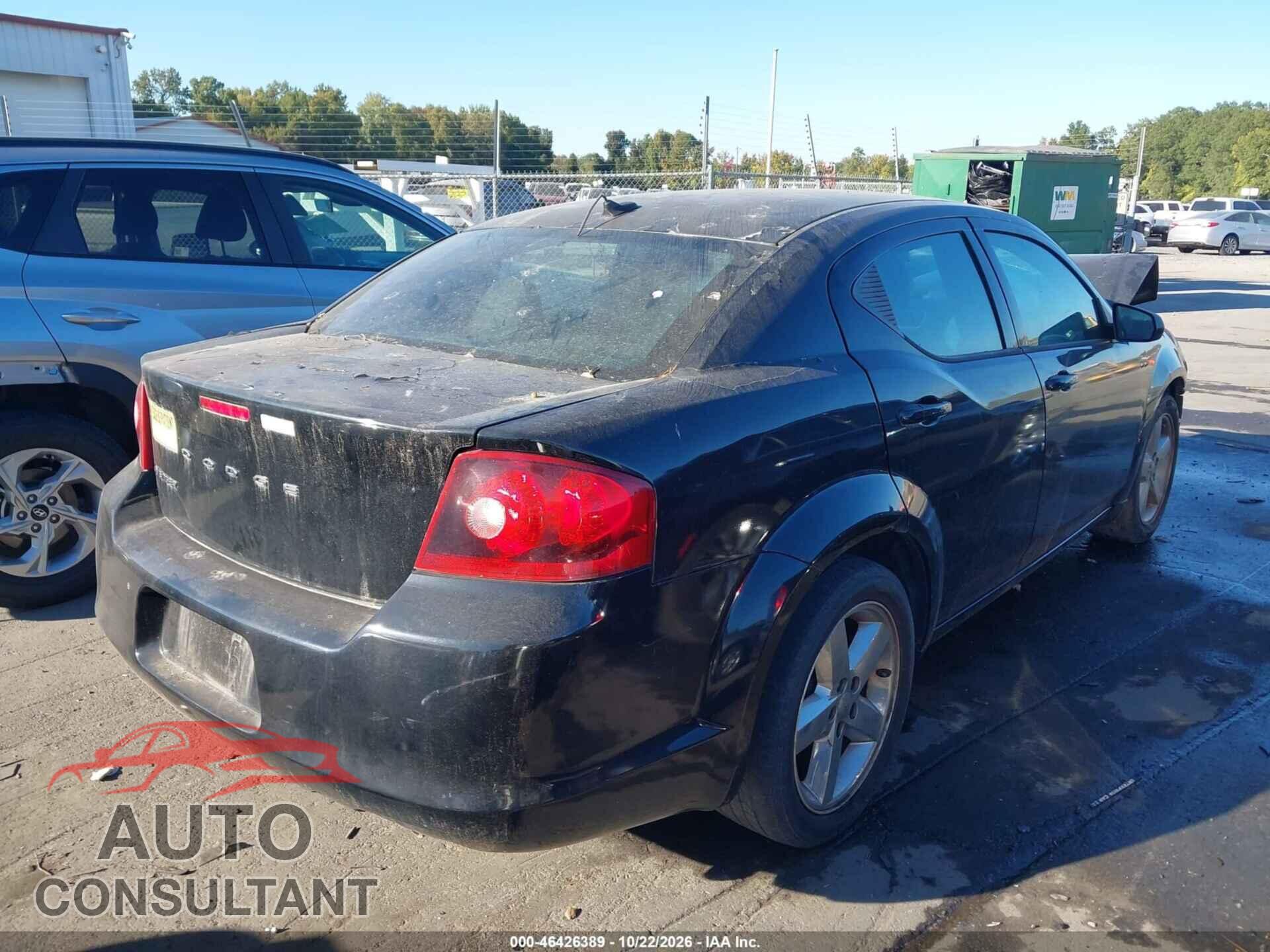DODGE AVENGER 2012 - 1C3CDZAB6CN227498