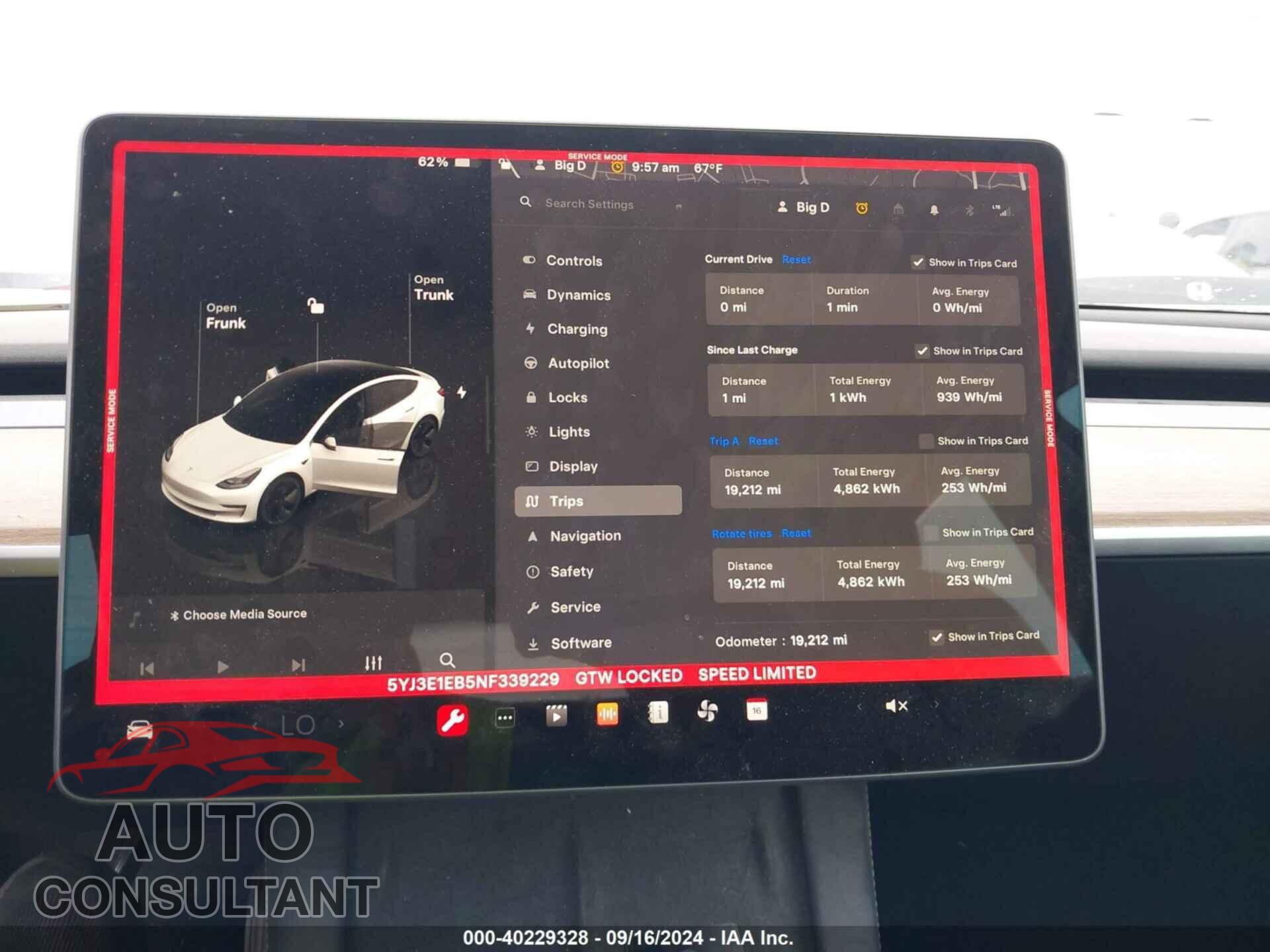 TESLA MODEL 3 2022 - 5YJ3E1EB5NF339229
