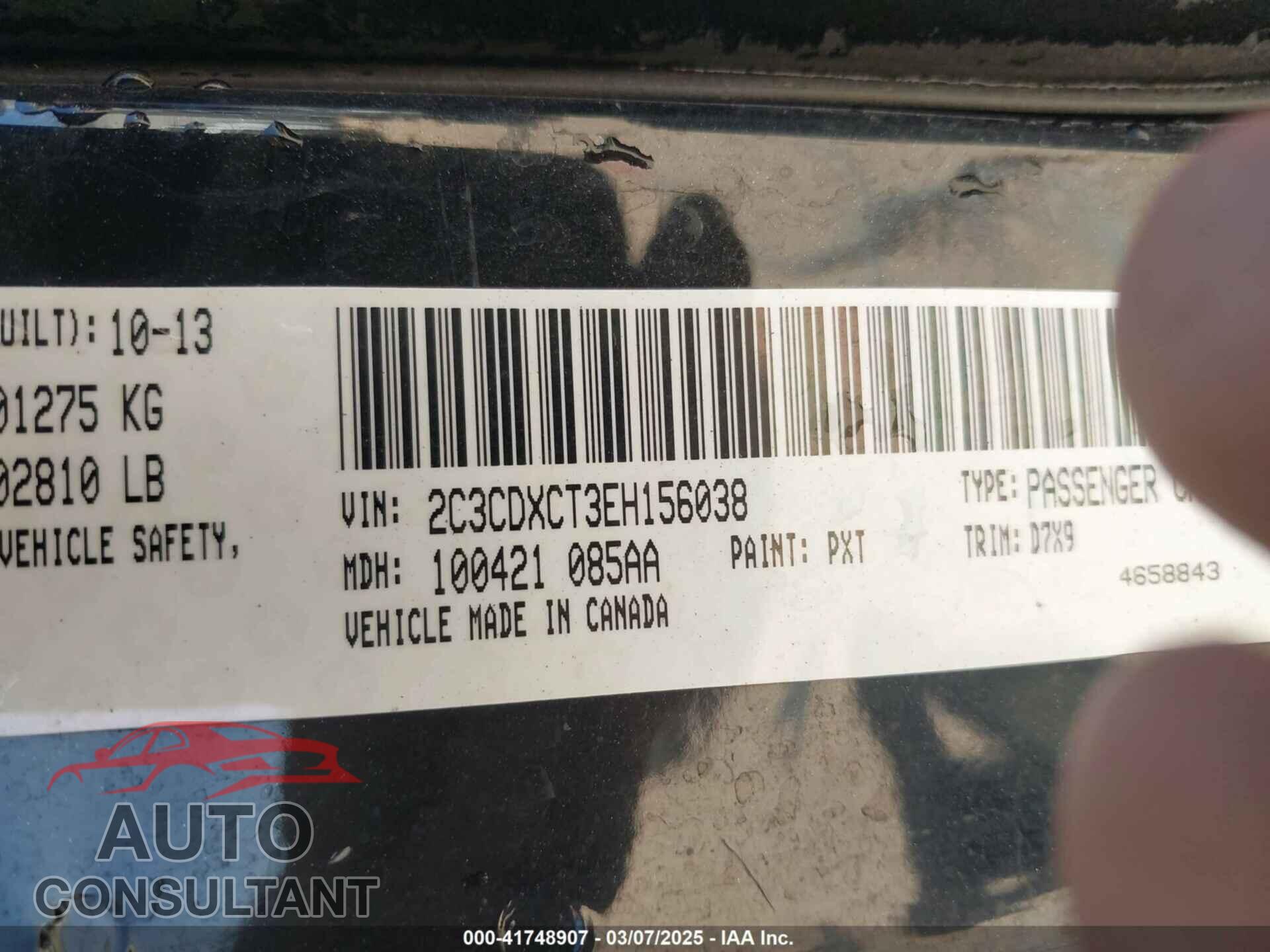 DODGE CHARGER 2014 - 2C3CDXCT3EH156038