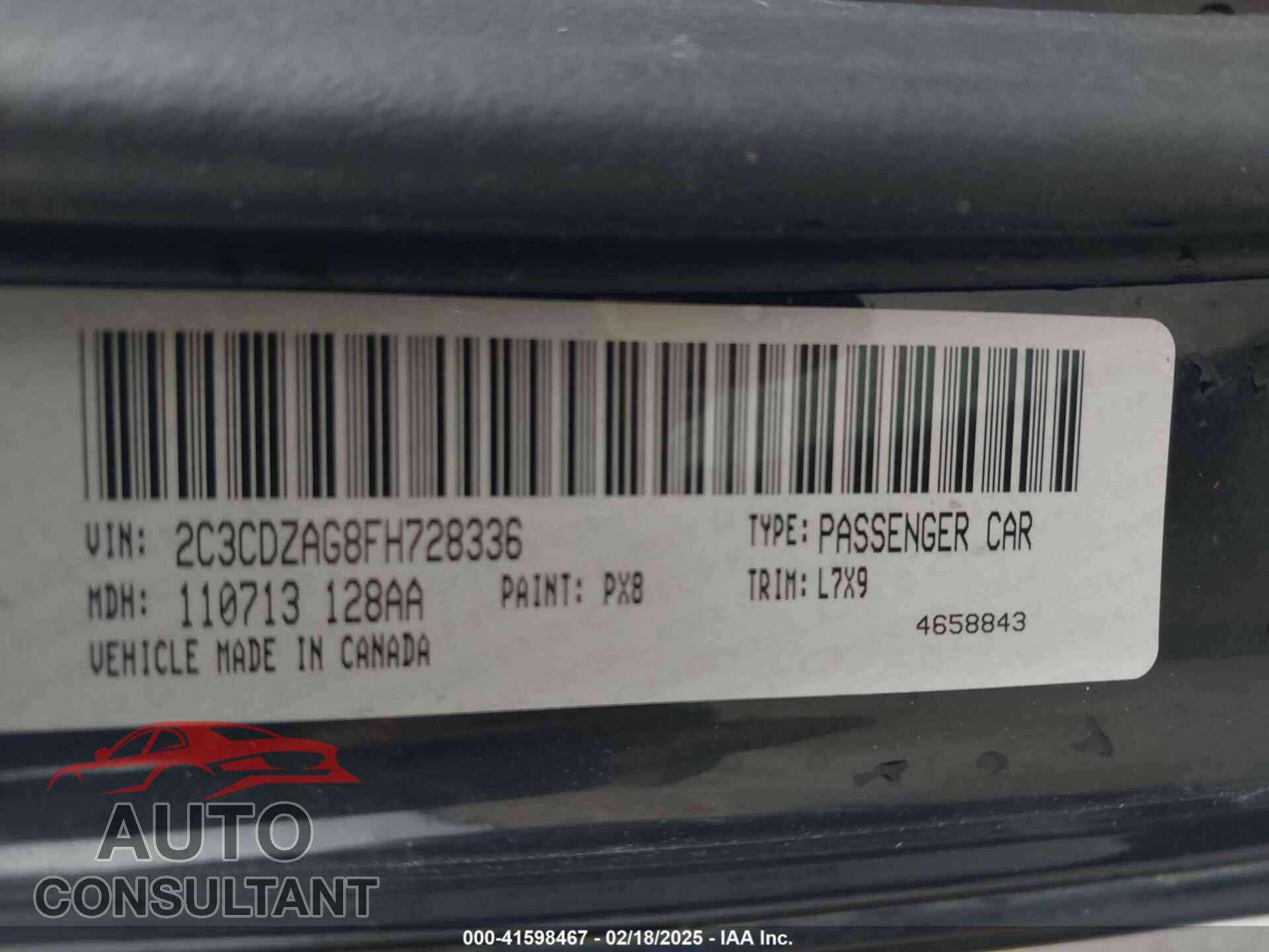 DODGE CHALLENGER 2015 - 2C3CDZAG8FH728336