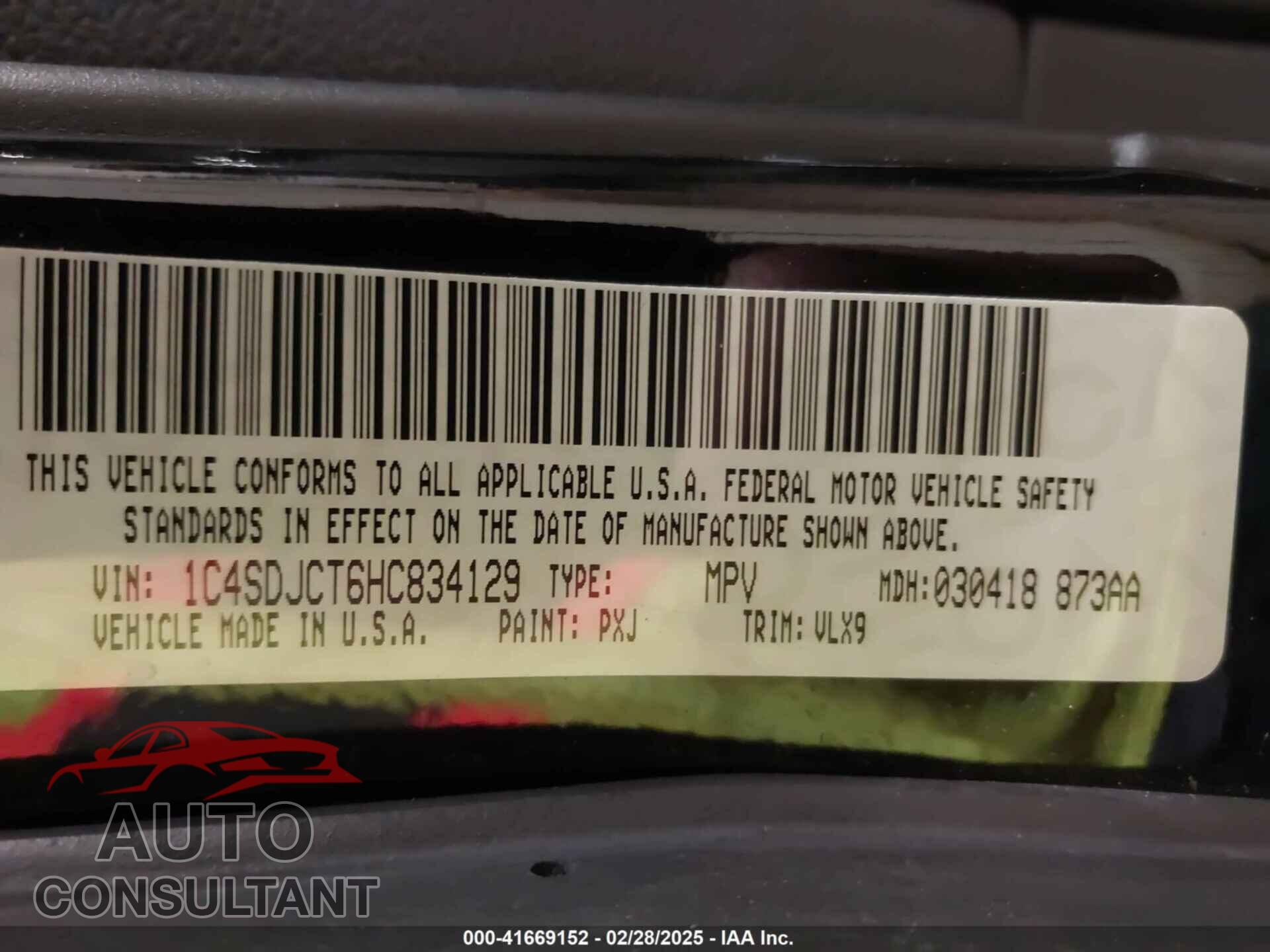 DODGE DURANGO 2017 - 1C4SDJCT6HC834129