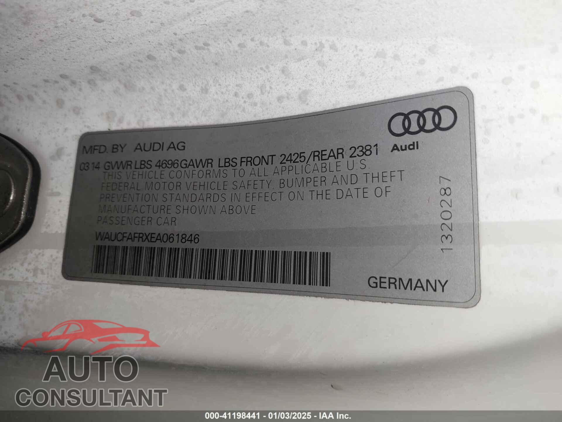 AUDI A5 2014 - WAUCFAFRXEA061846