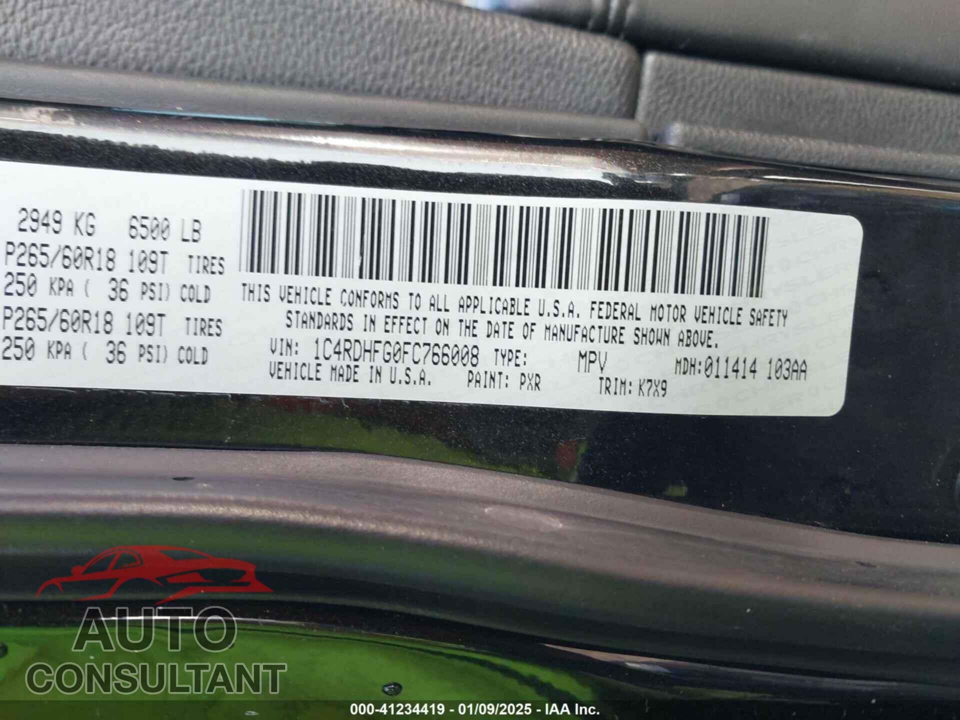 DODGE DURANGO 2015 - 1C4RDHFG0FC766008
