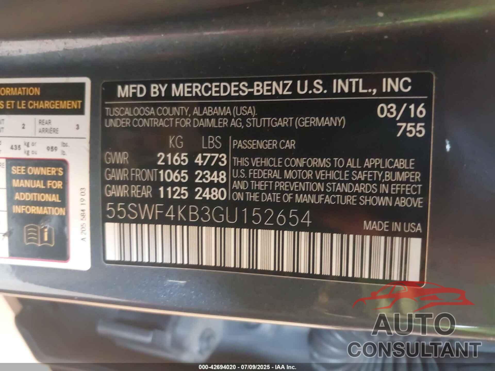 MERCEDES-BENZ C 300 2016 - 55SWF4KB3GU152654