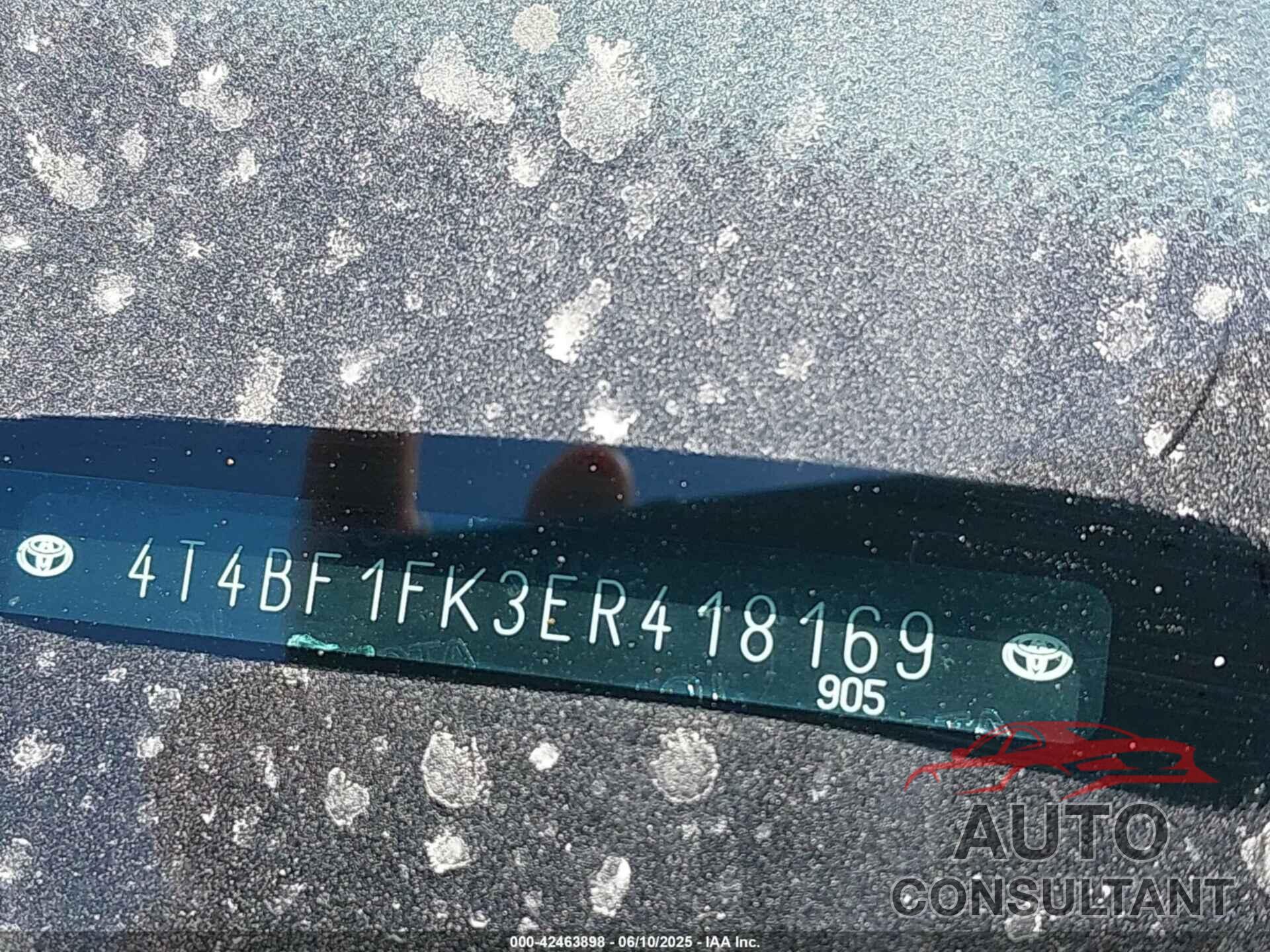 TOYOTA CAMRY 2014 - 4T4BF1FK3ER418169
