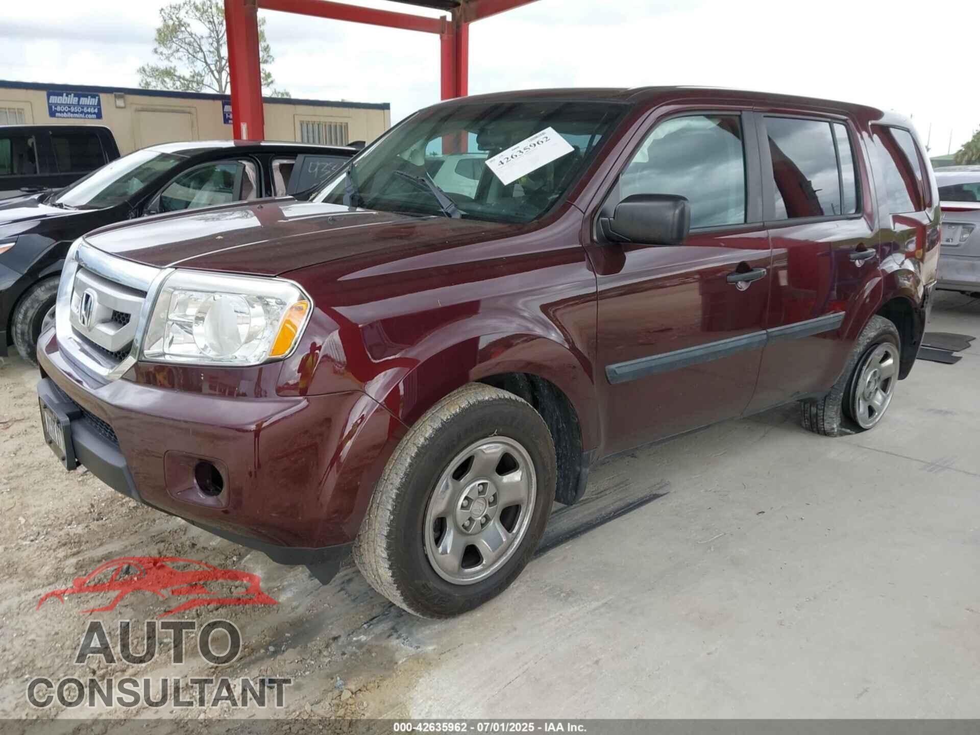 HONDA PILOT 2011 - 5FNYF4H26BB018165