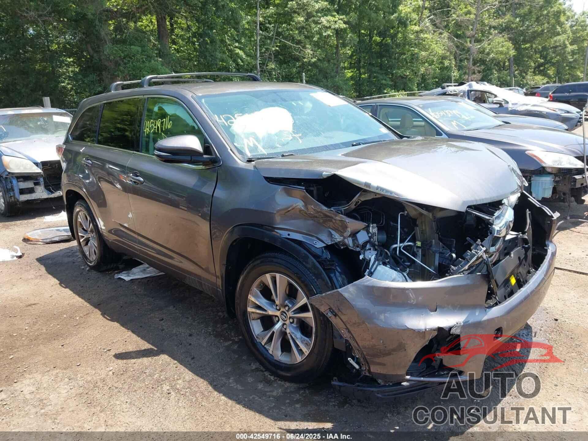 TOYOTA HIGHLANDER 2016 - 5TDBKRFH9GS308702