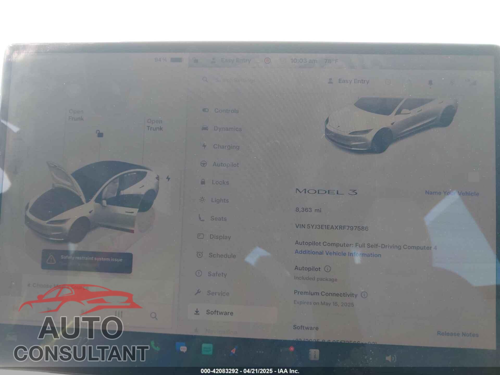TESLA MODEL 3 2024 - 5YJ3E1EAXRF797586