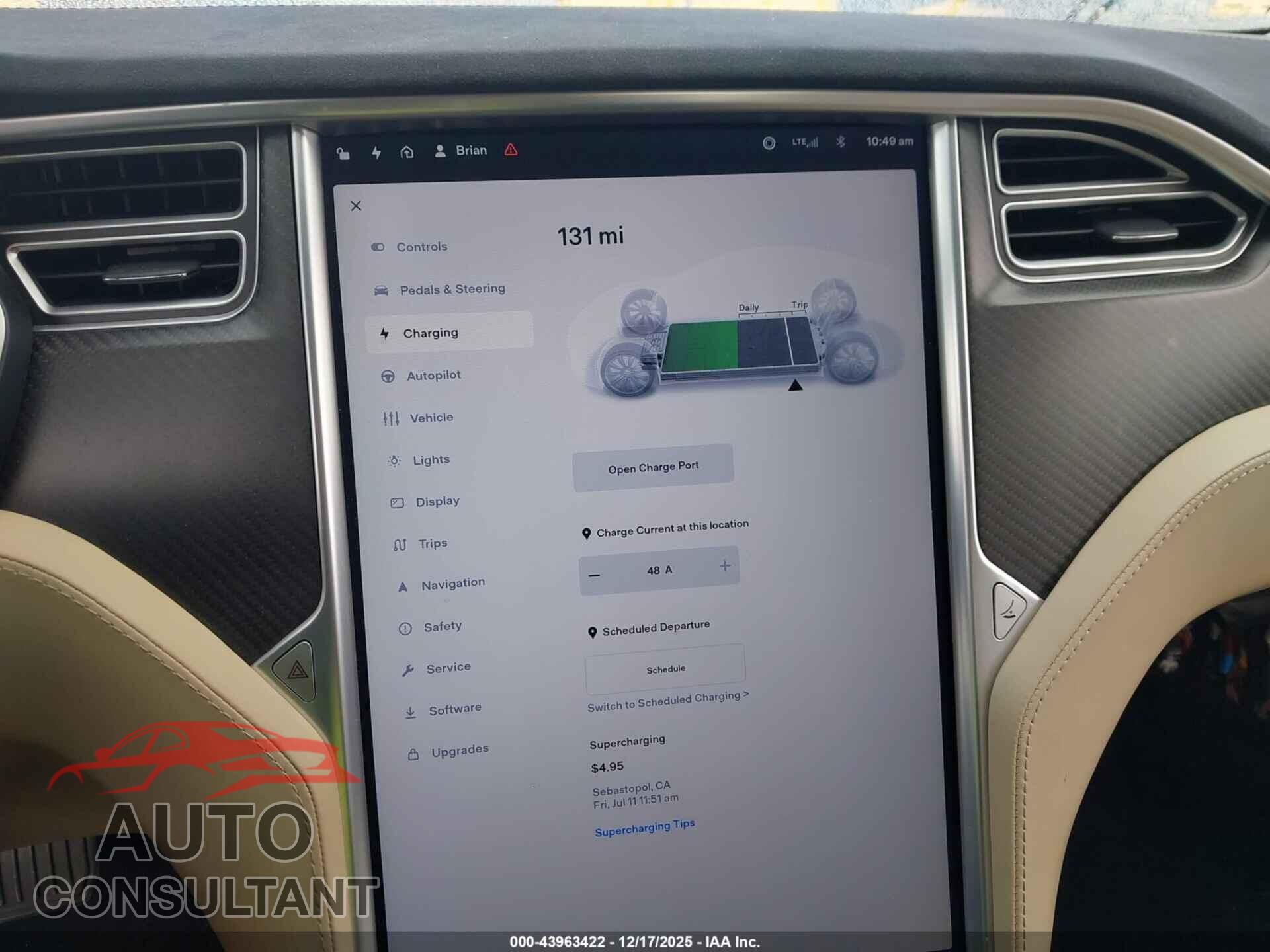 TESLA MODEL S 2017 - 5YJSA1E2XHF202430