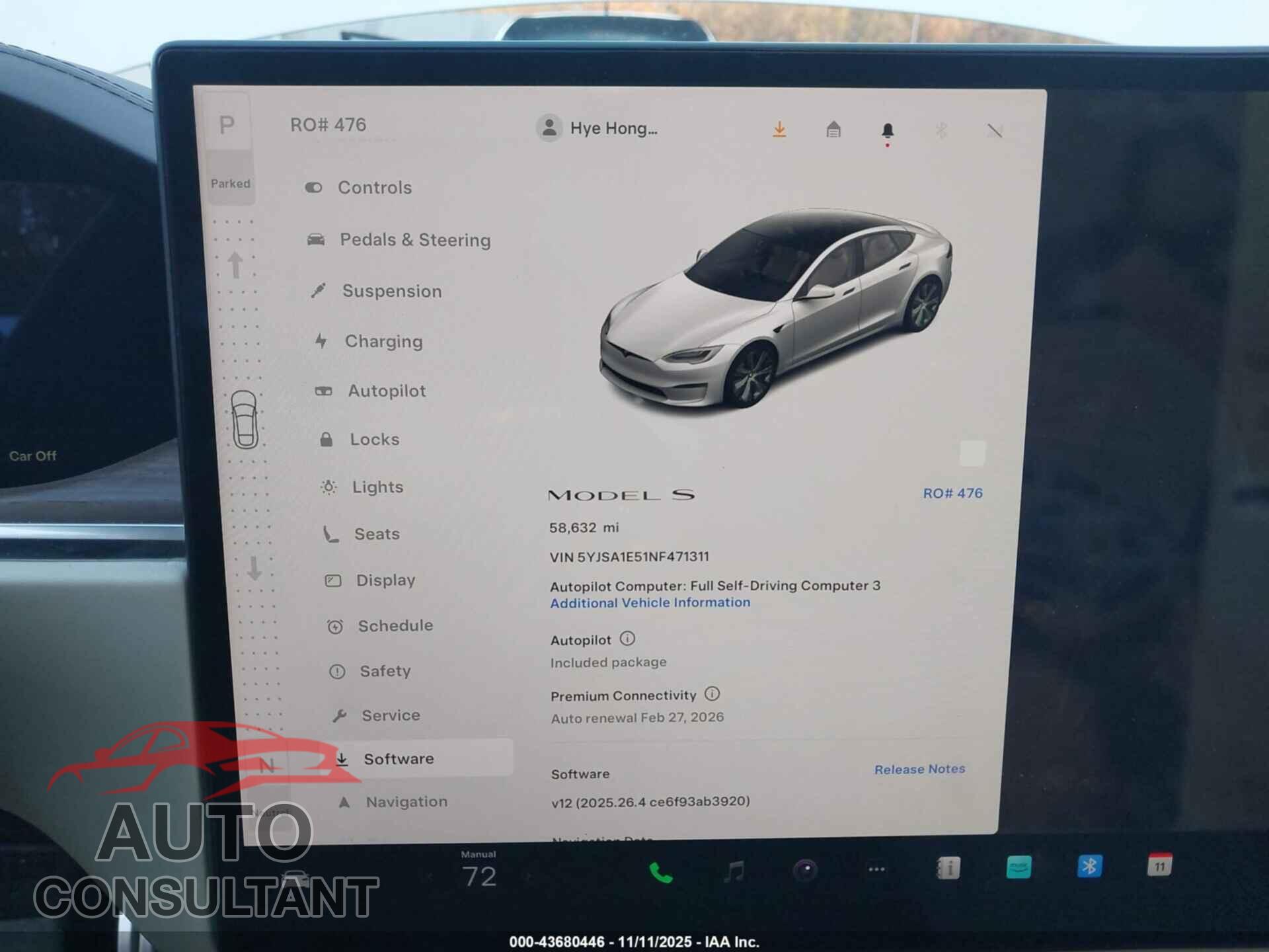 TESLA MODEL S 2022 - 5YJSA1E51NF471311