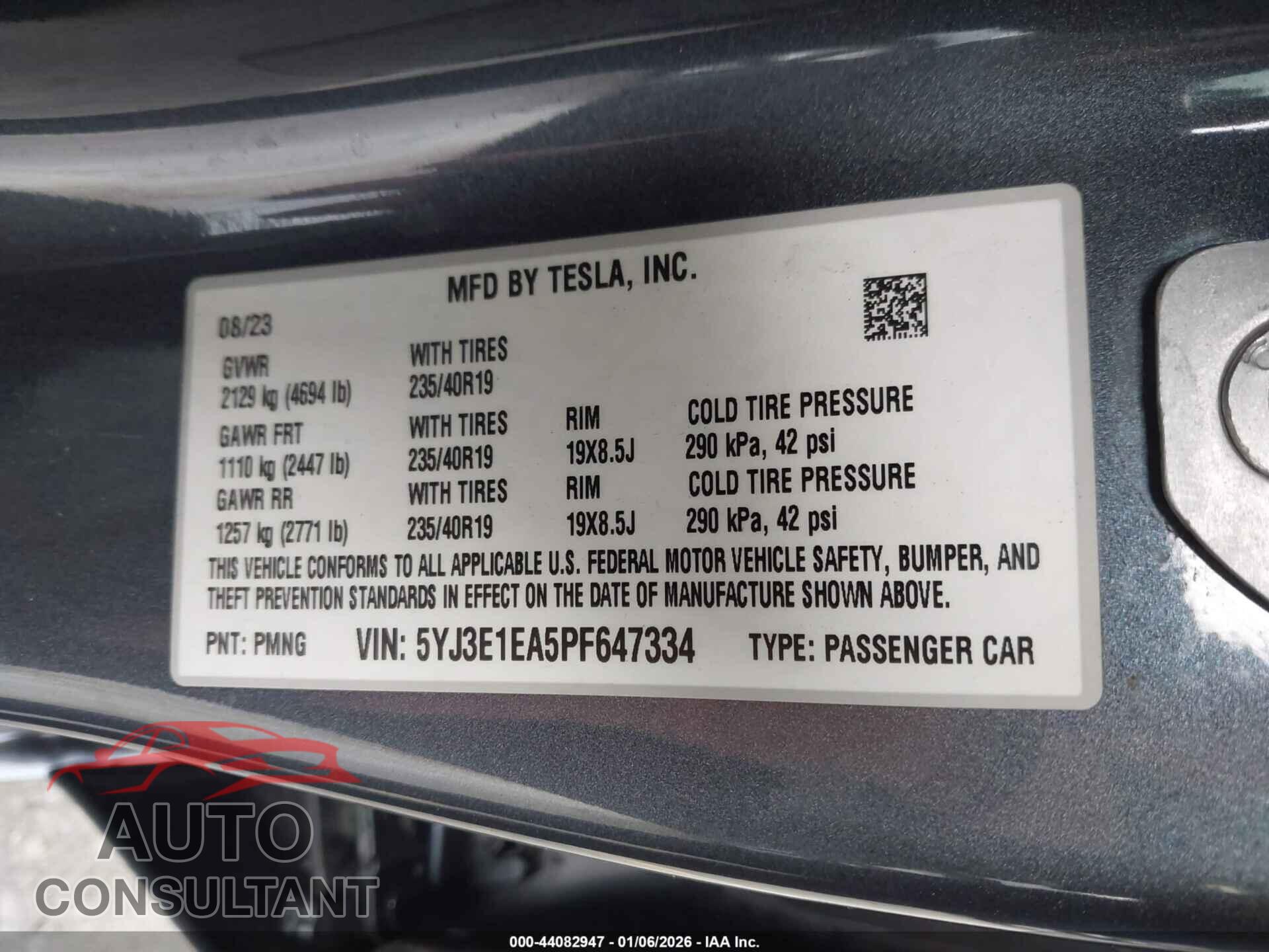 TESLA MODEL 3 2023 - 5YJ3E1EA5PF647334