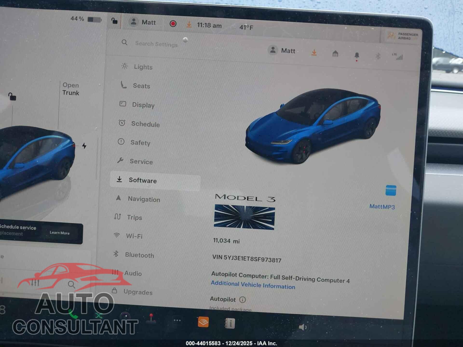 TESLA MODEL 3 2025 - 5YJ3E1ET8SF973817